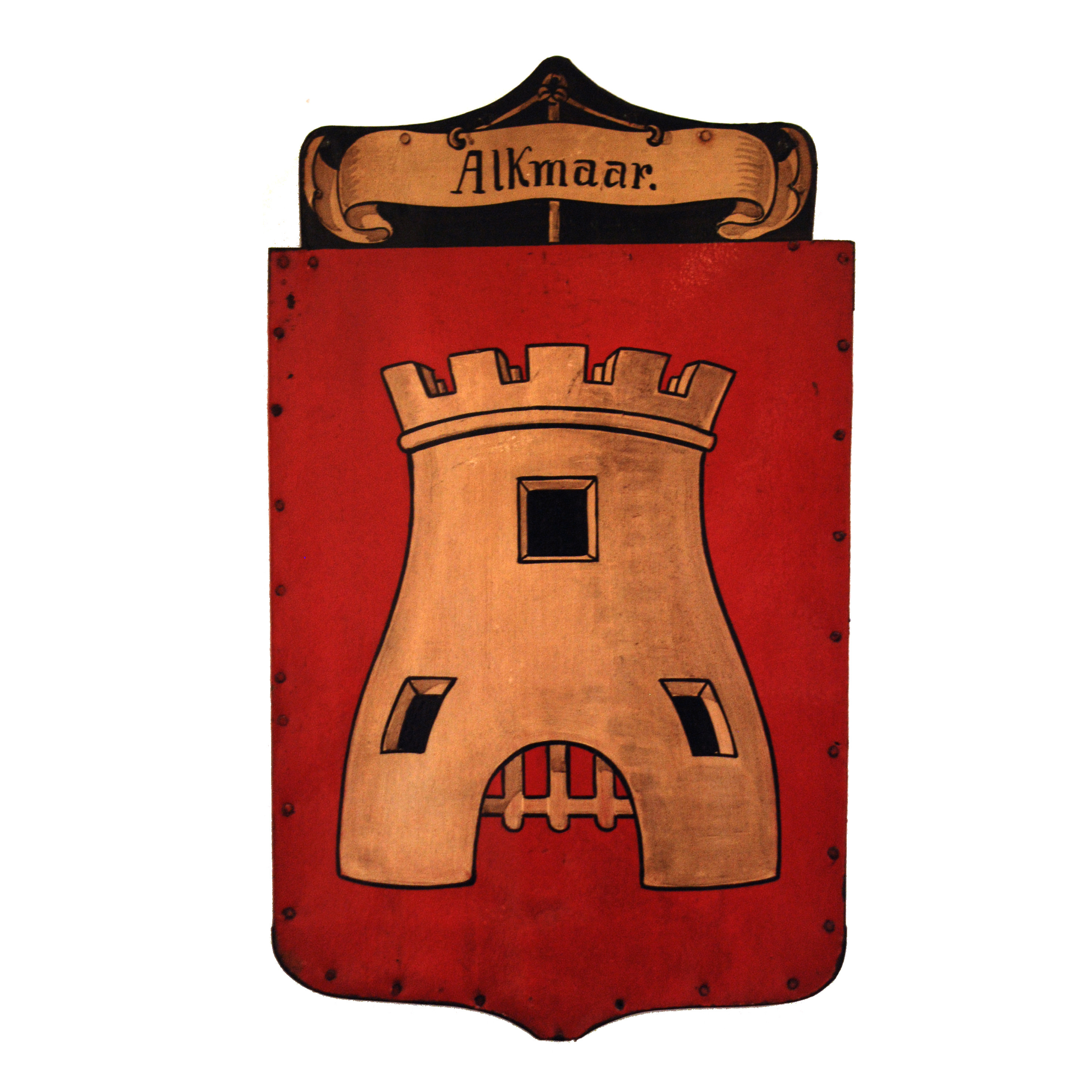 Wapenschild, Alkmaar, St. Eloyen Gasthuis. Ca. 1886