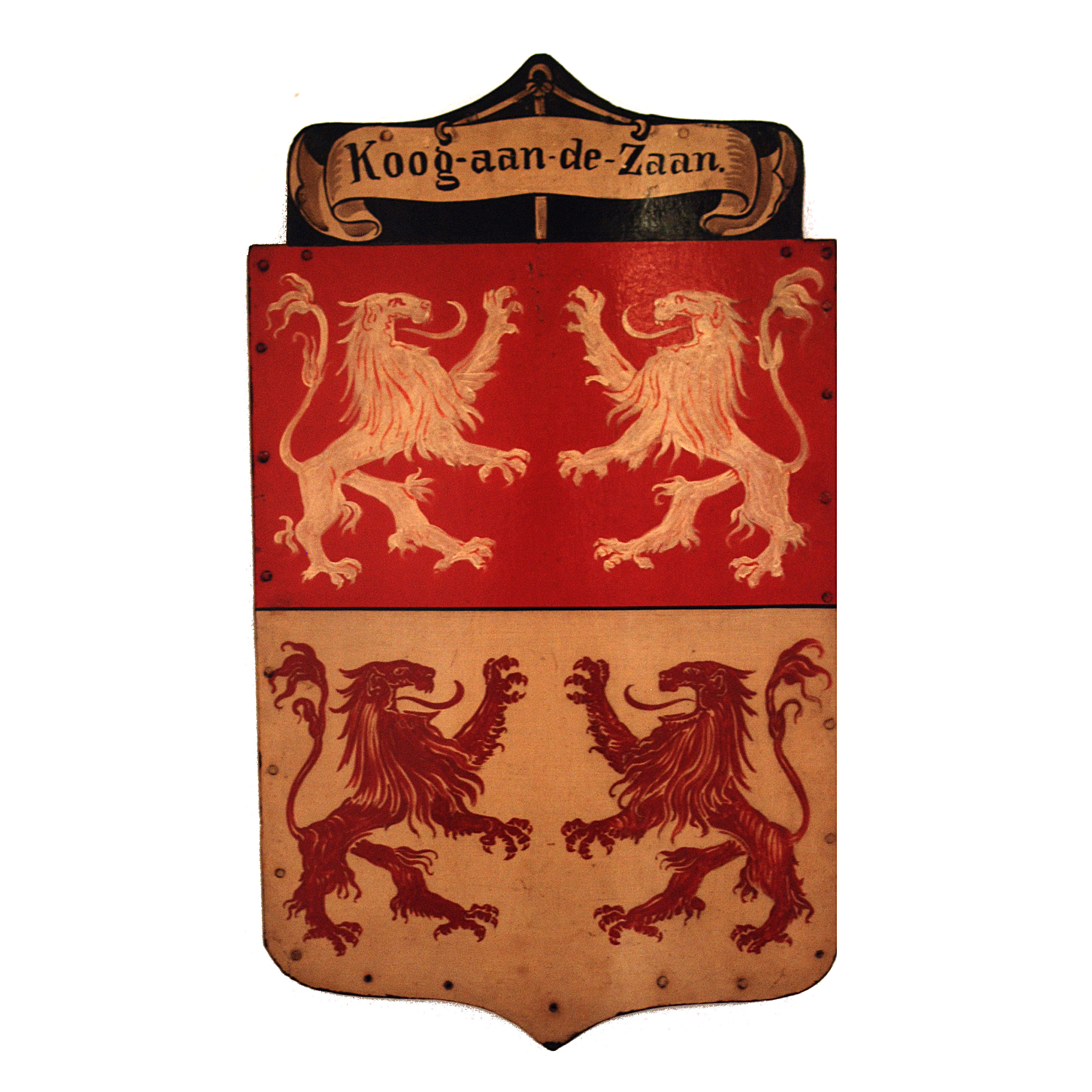 Wapenschild, Koog aan de Zaan, St. Eloyen Gasthuis. Ca. 1886