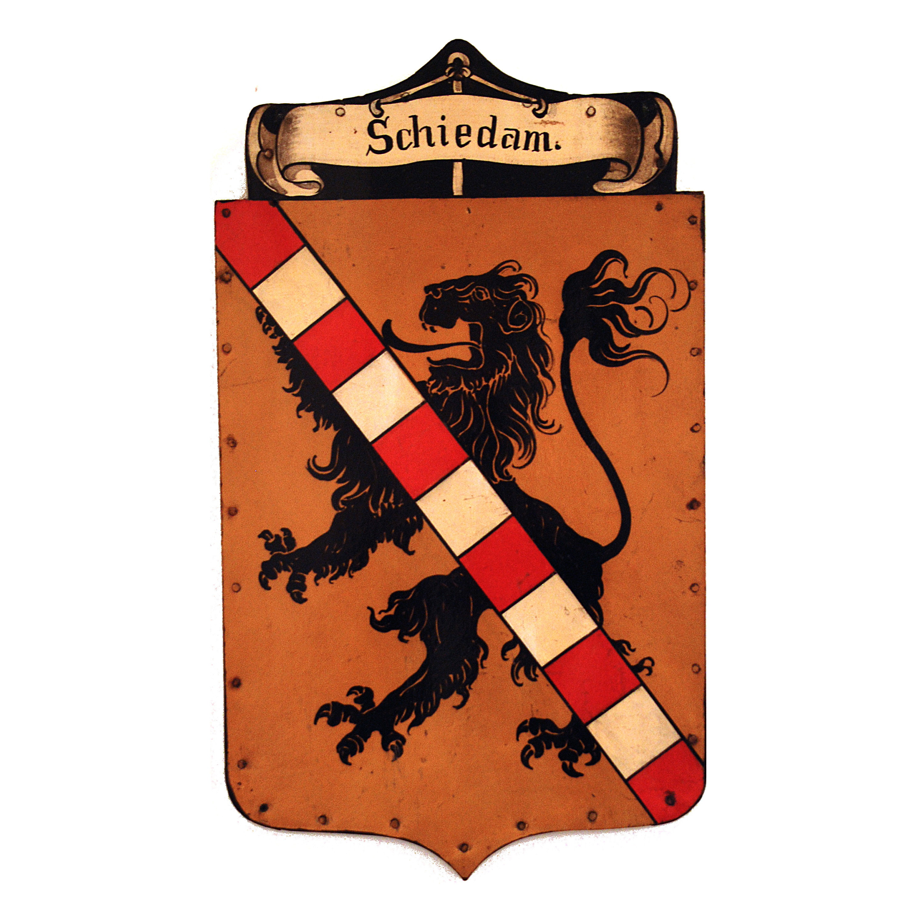 Wapenschild, Schiedam, St. Eloyen Gasthuis. Ca. 1886