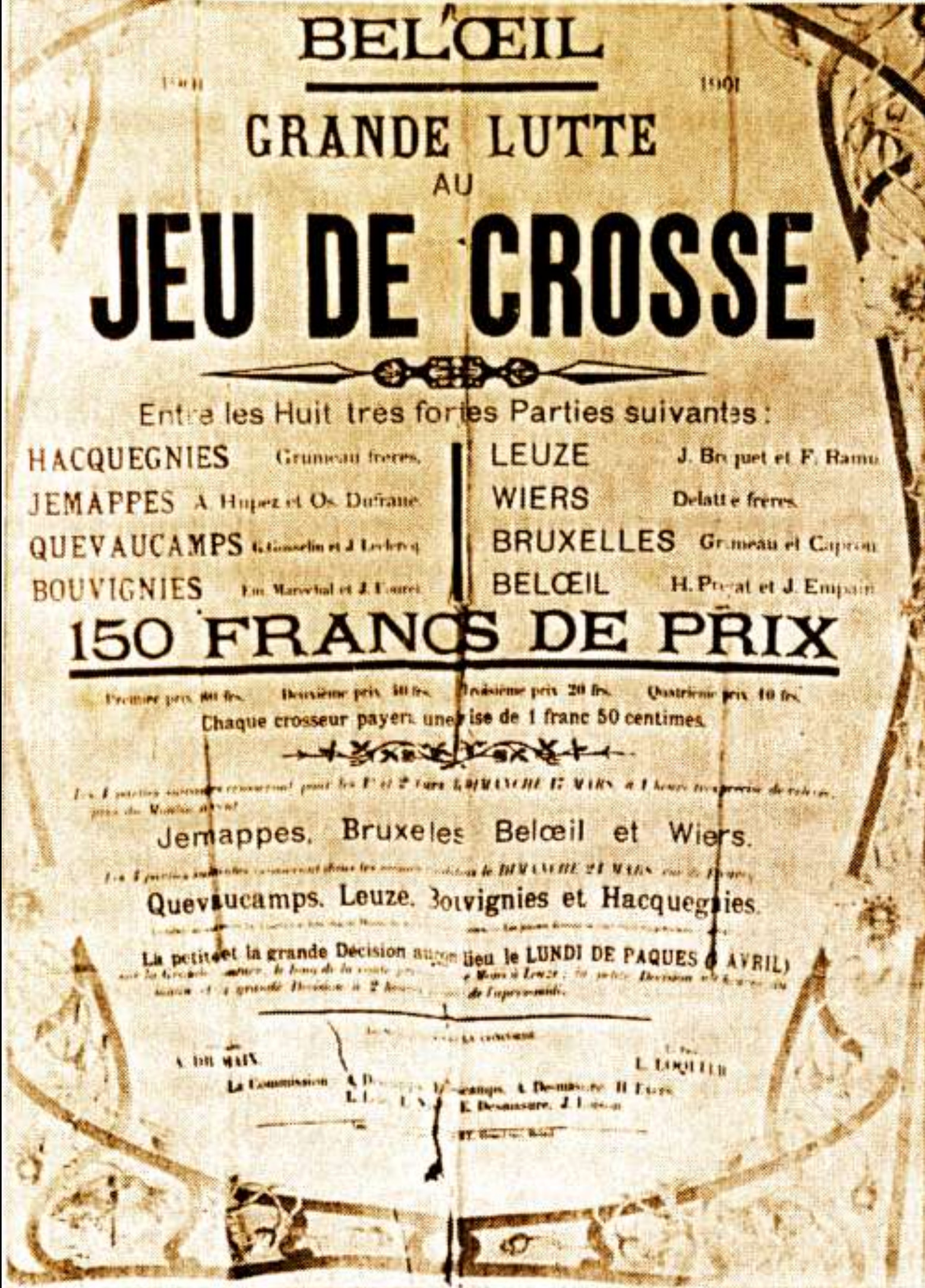 ​Jeu de Crosse, Choule, Old poster Bel’œil. 1901