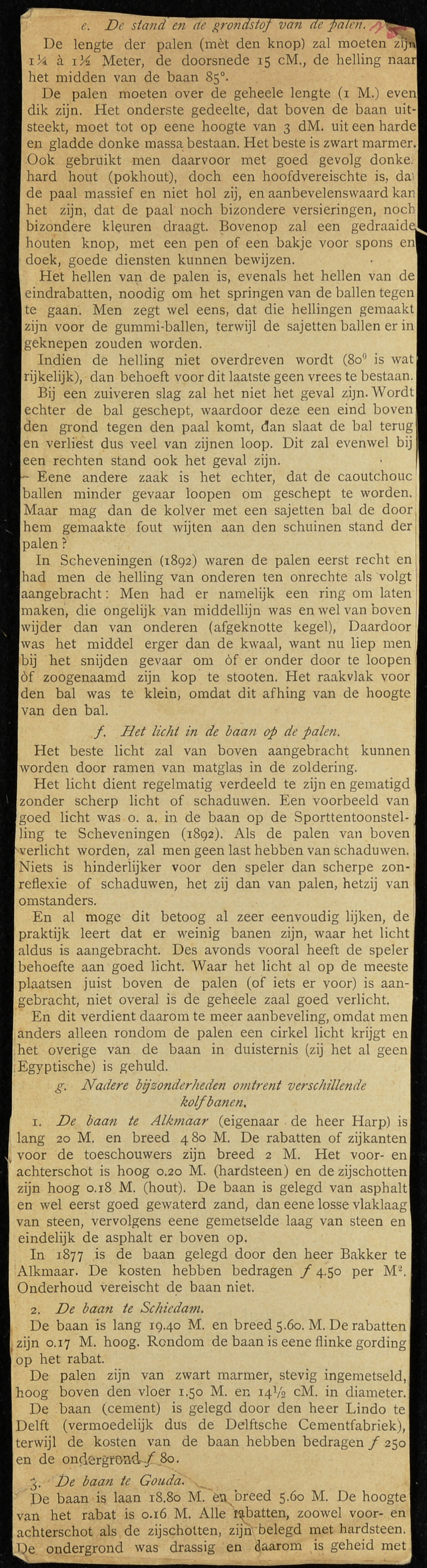 Kolfbaan (aanleg). Ca. 1908