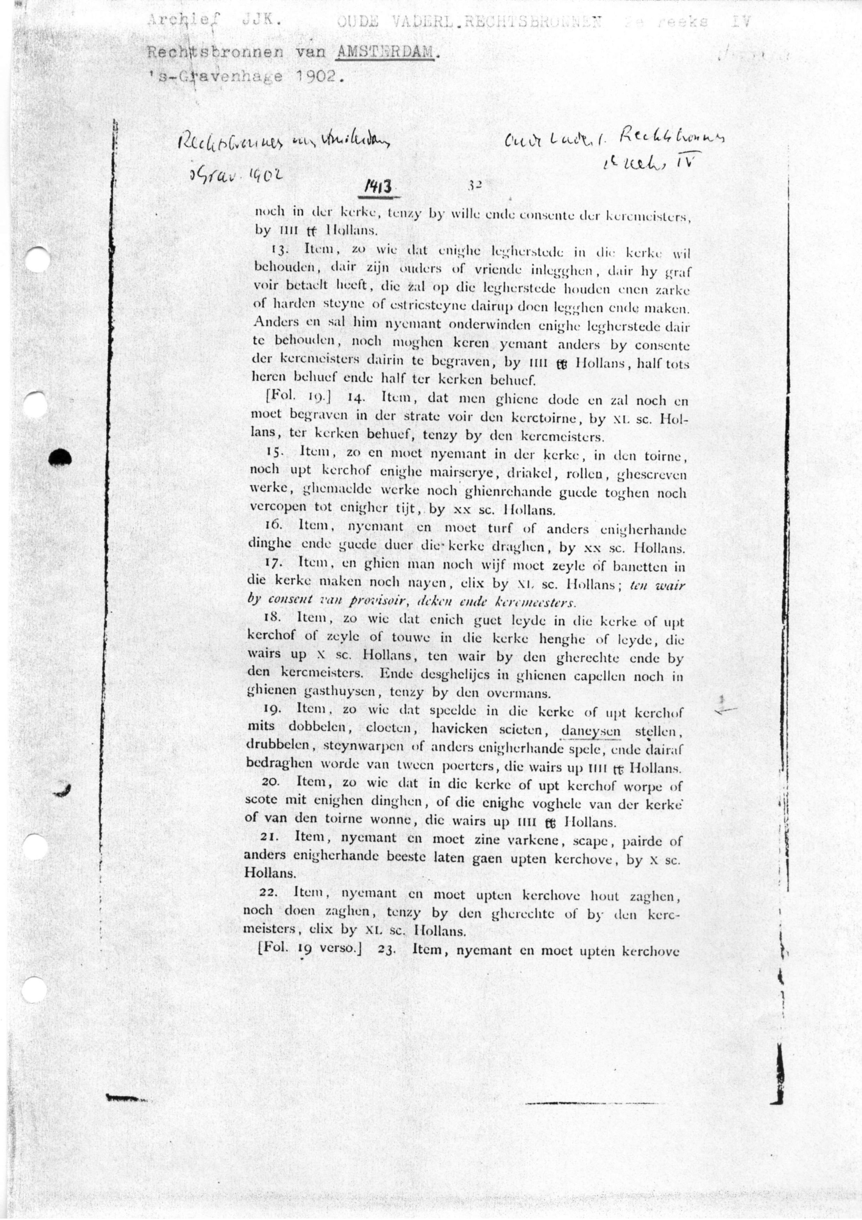 Rechtsbronnen Amsterdam (transcripties)