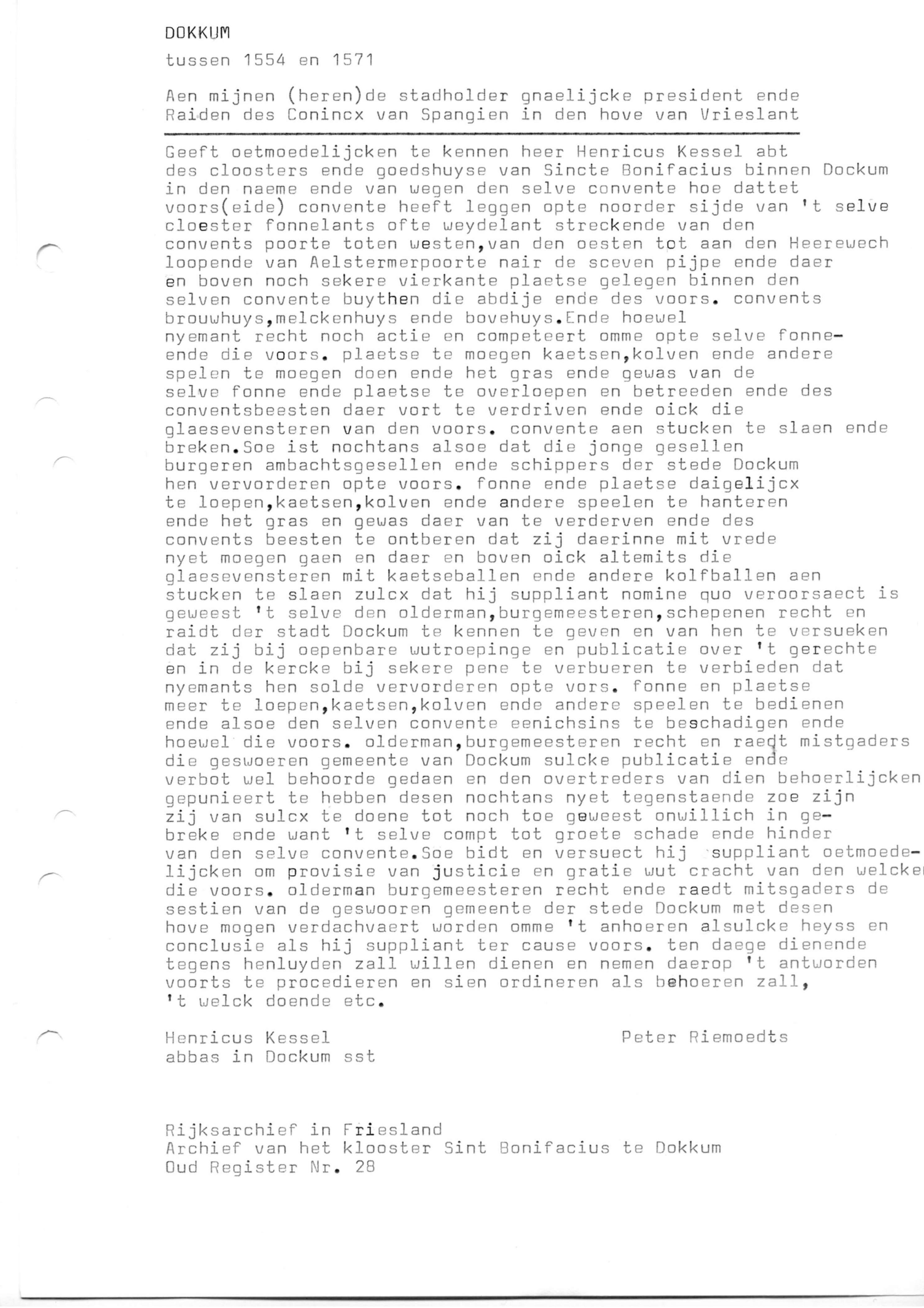 Rechtsbronnen Dokkum (transcripties)