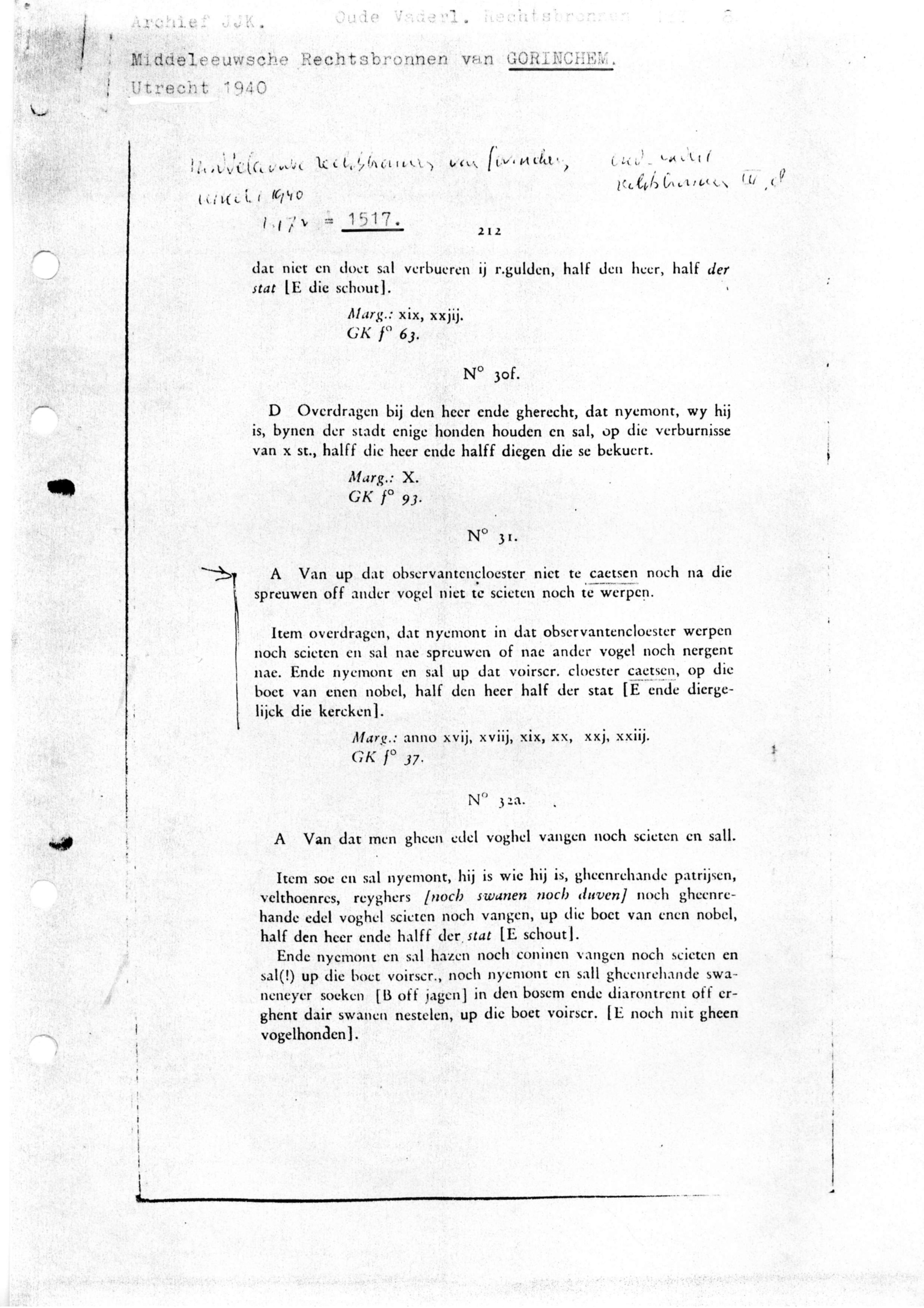 Rechtsbronnen Gorinchem (transcripties)