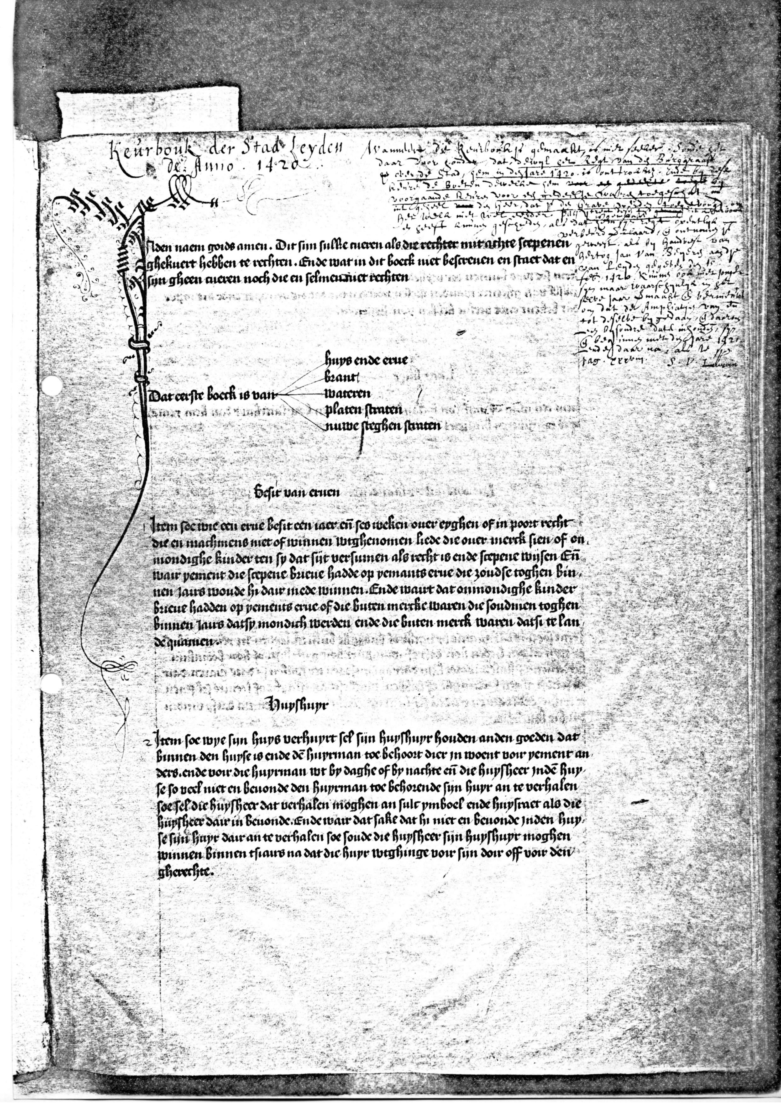 Rechtsronnen, Keurboeken Leiden