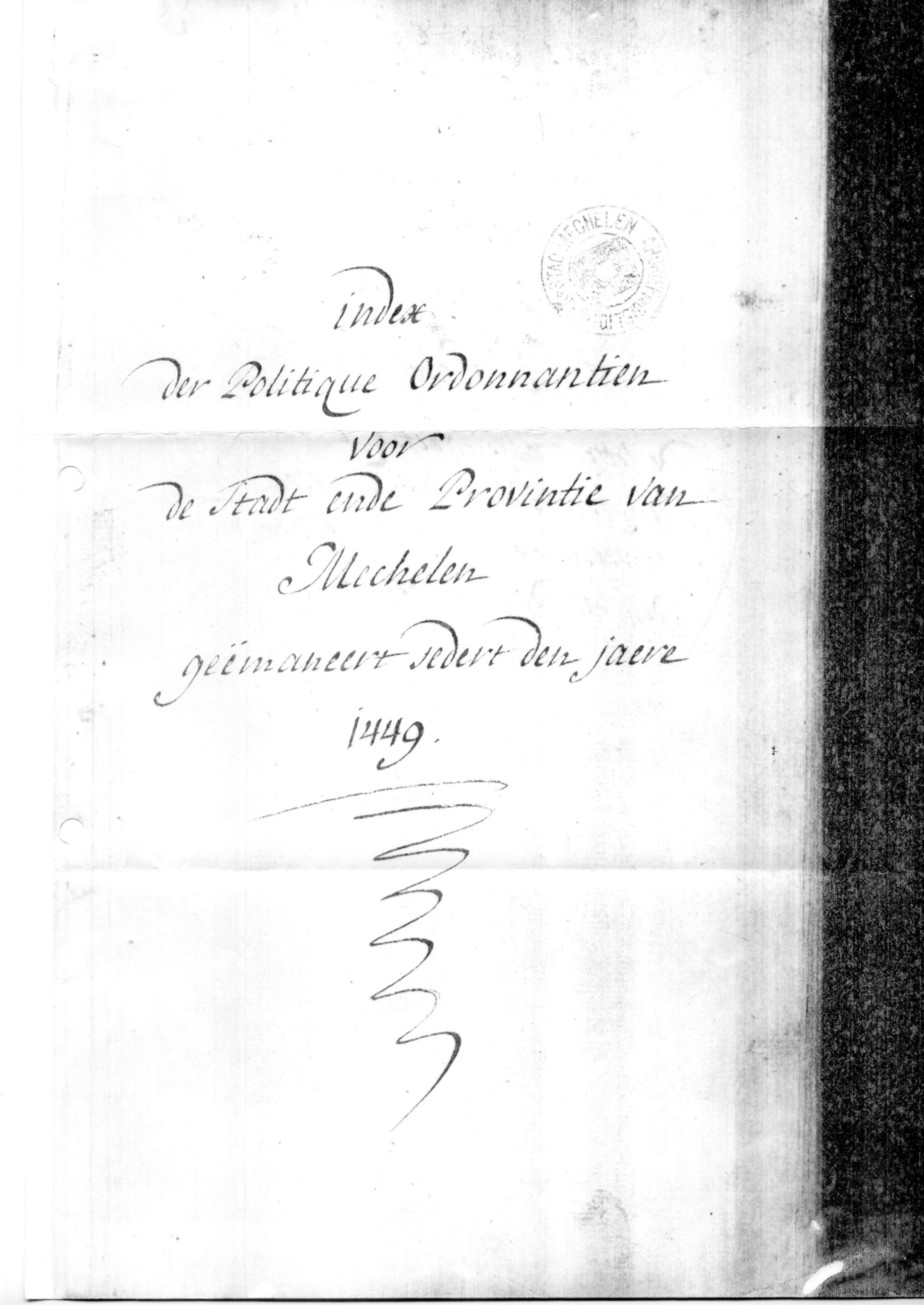 Rechtsbronnen, Ordonnanties Mechelen