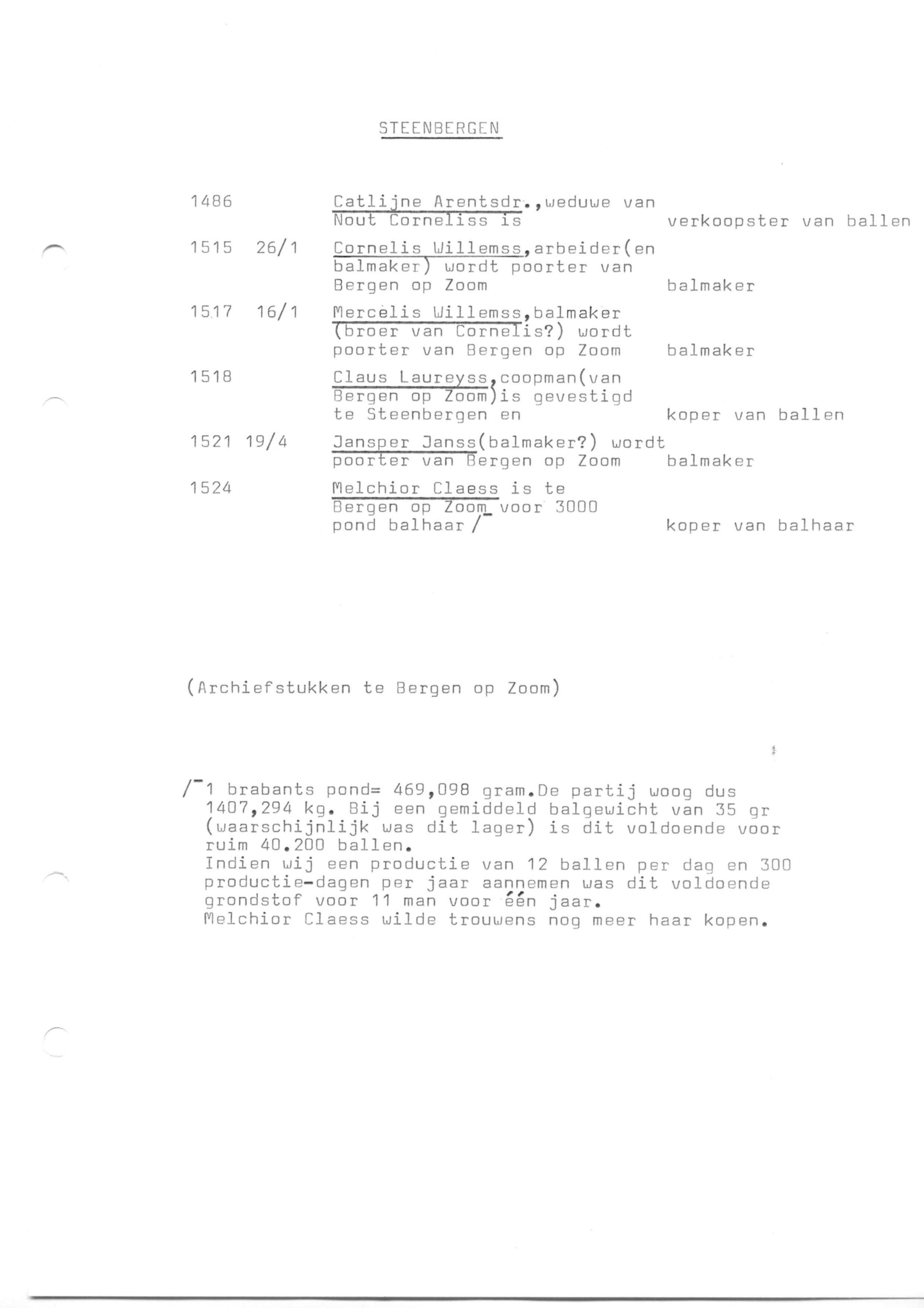 Rechtsbronnen Steenbergen (transcripties)