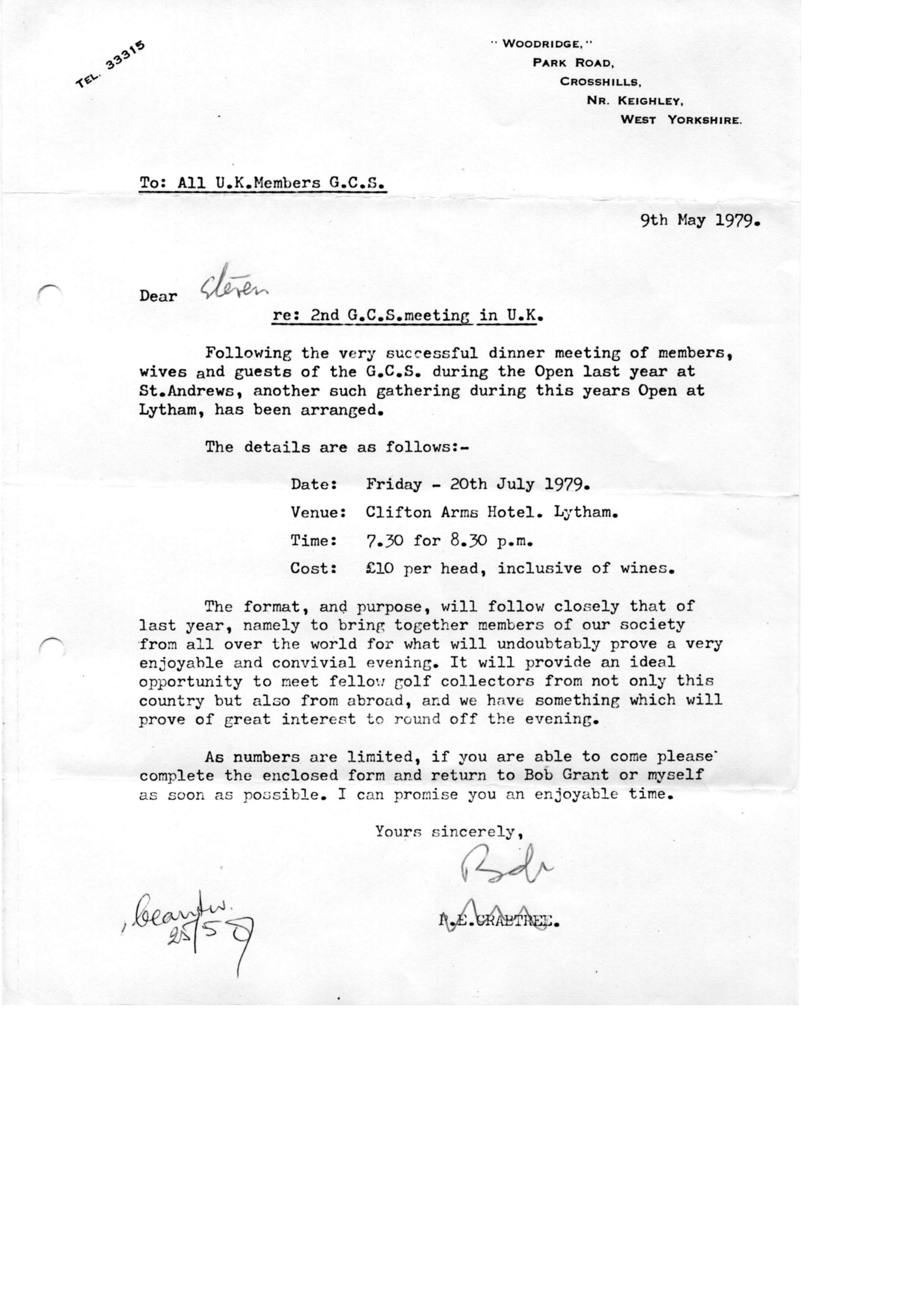 Correspondentie, Steven J.H. van Hengel met Peter E. Crabtree. 1979-1982