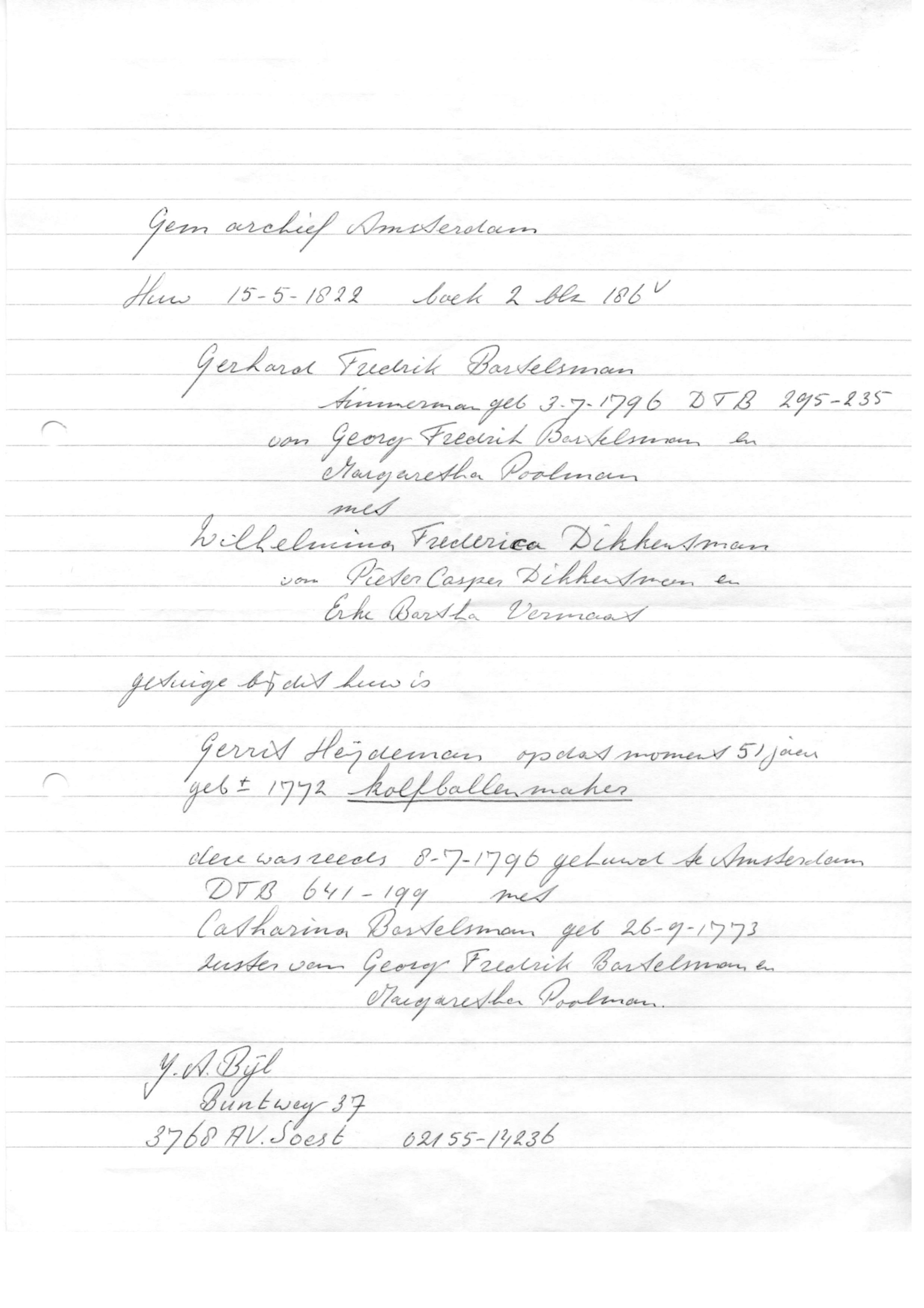 Kolfbal, Kolfballenmaker. 1822