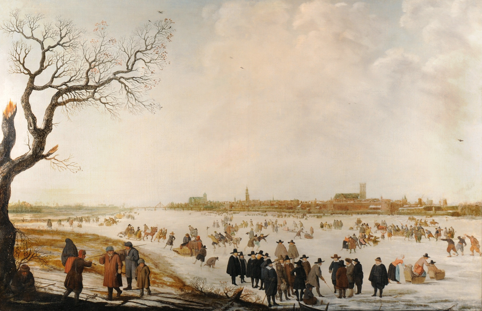 Barend Avercamp, De Kamper raad op het ijs - 1663