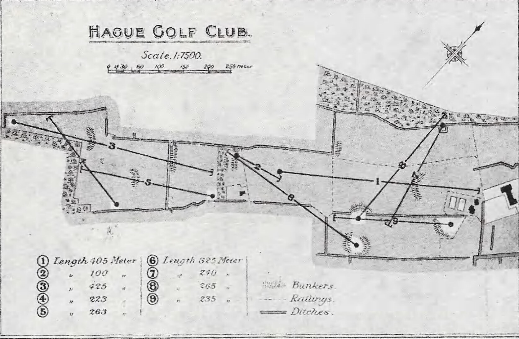 Kaart Hague Golf Club - 1904