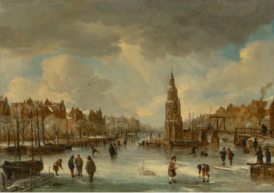 Aert van der Neer, De Montelbaenstoren en de Oude Schans te Amsterdam