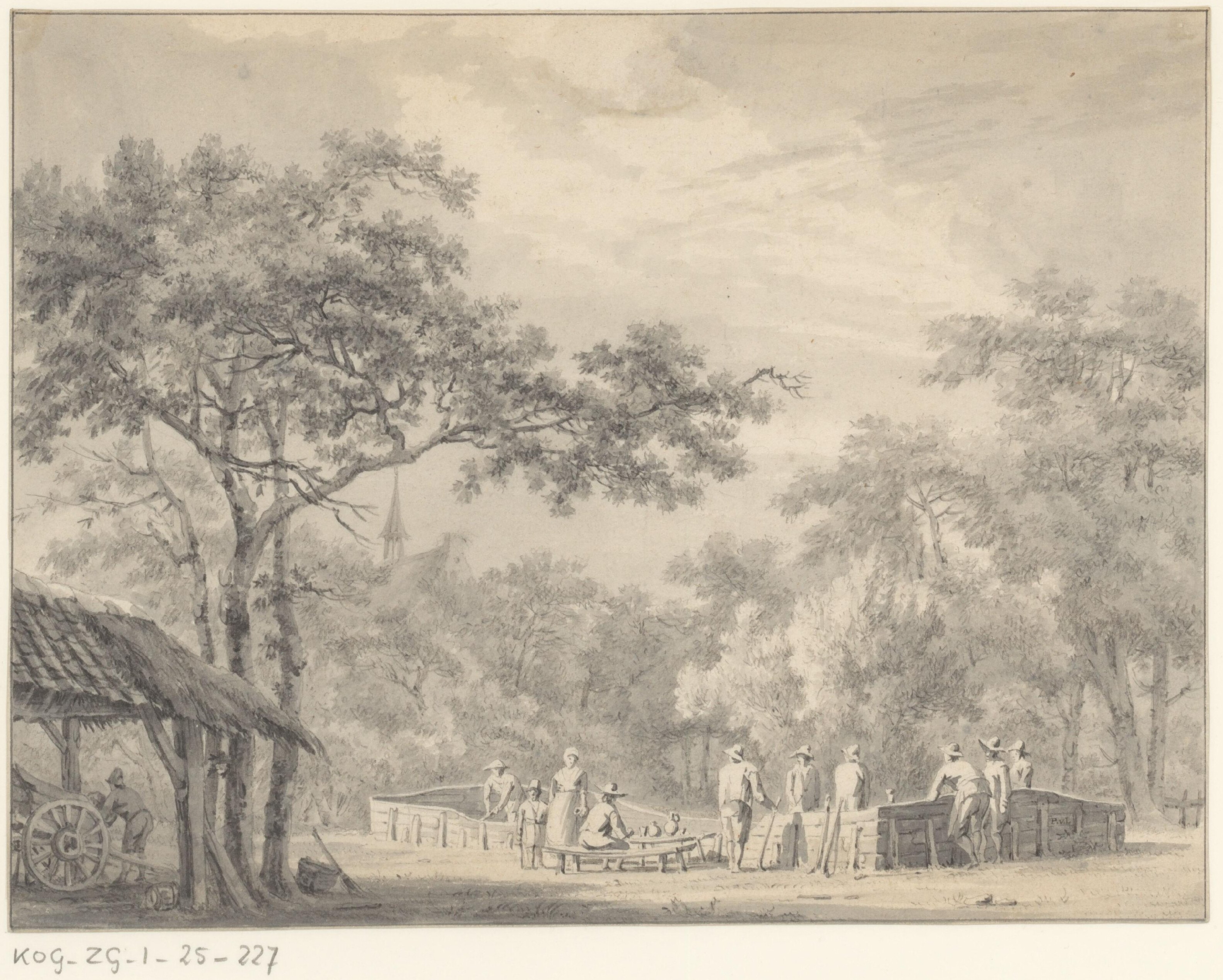 Paulus van Liender, Gezelschap langs de kolfbaan - 1741-1797