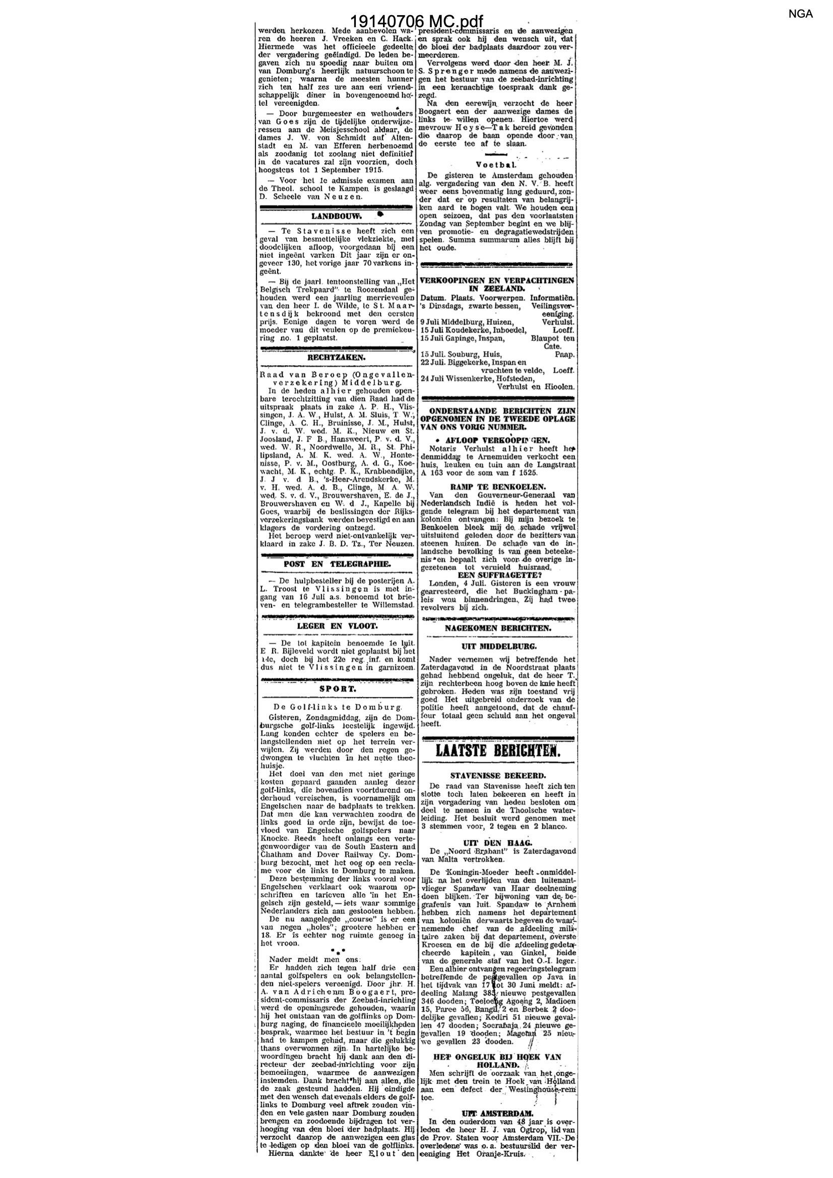 Middelburgsche Courant - 19140706