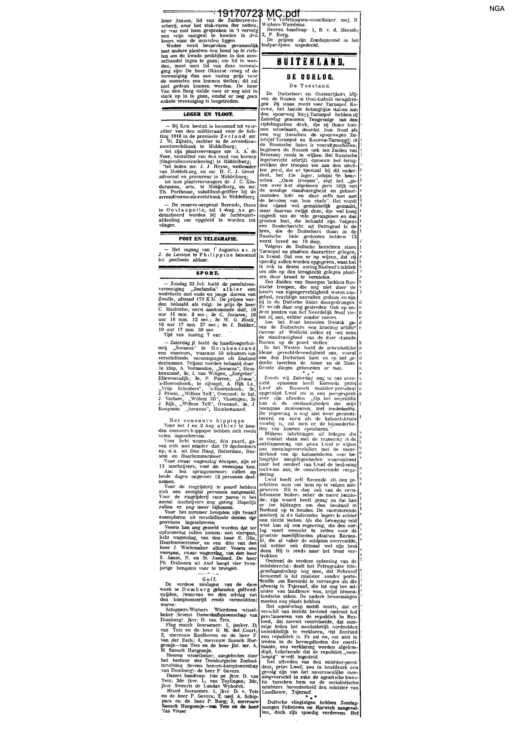 Middelburgsche Courant - 19170723