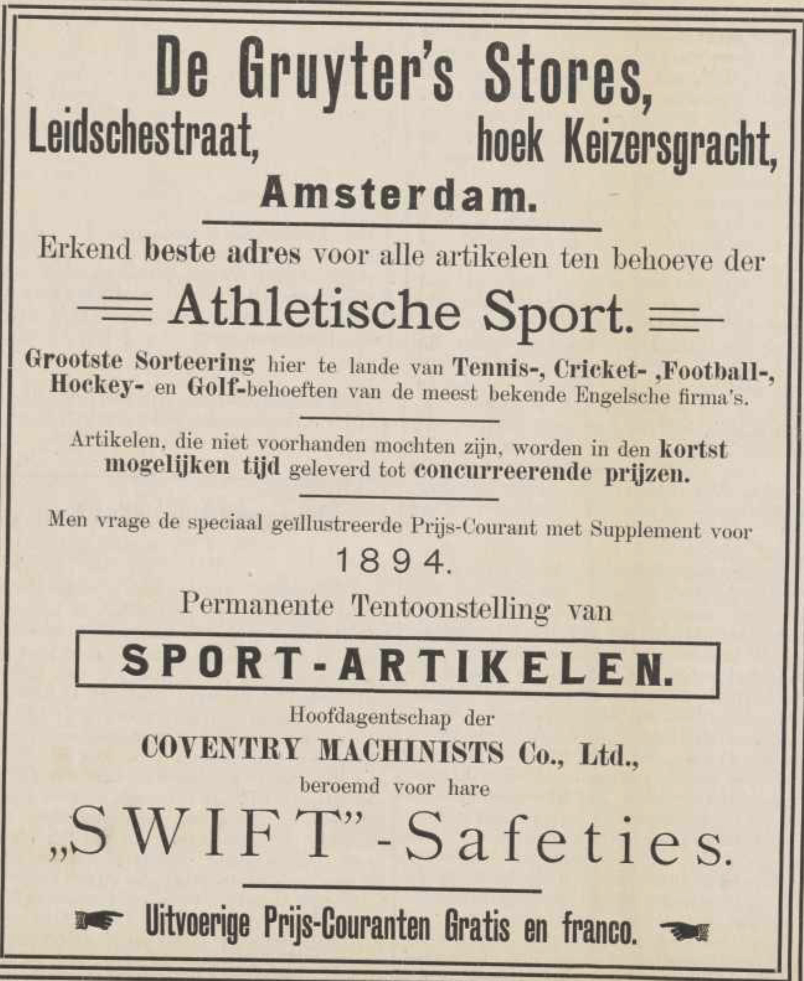 De Gruyter's Stores - 1894