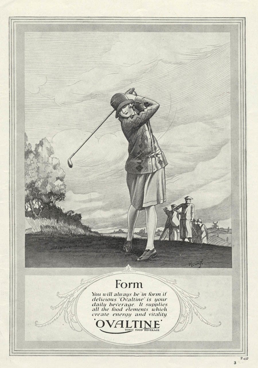 Ovaltine; Female Golfer - 1929