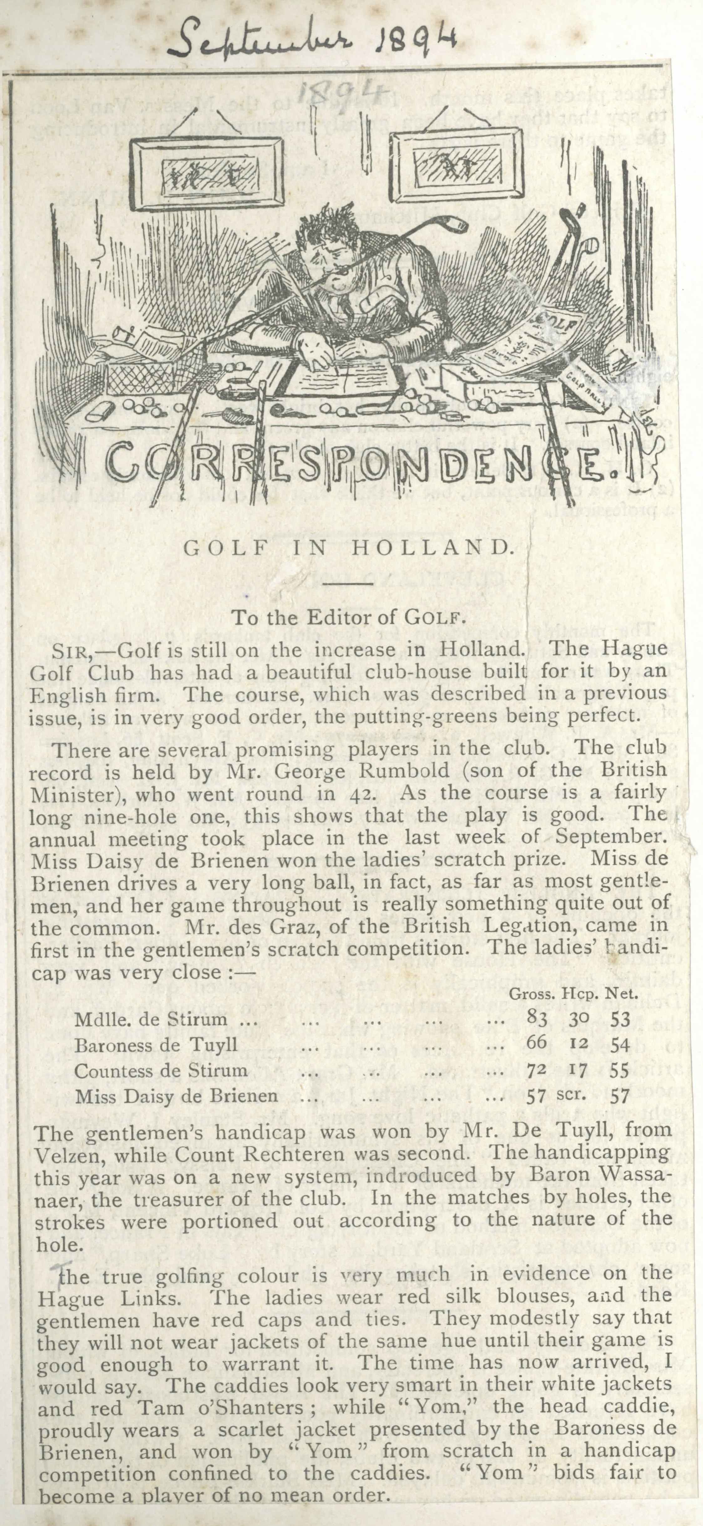 Golf in Holland - 1894
