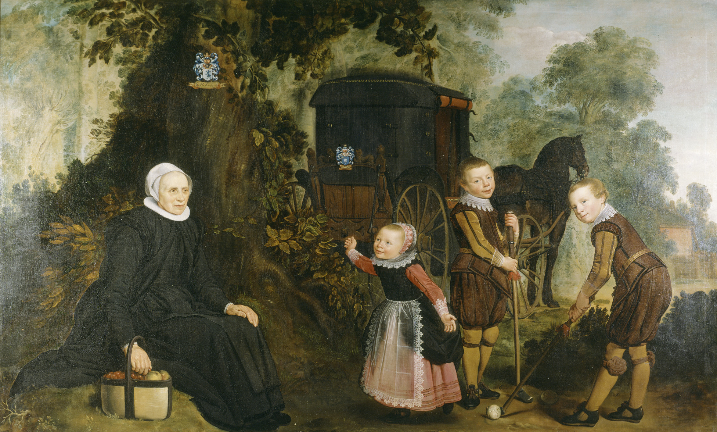 Anoniem, Op straat colvende jongens. Ca. 1624