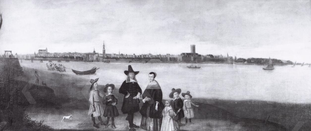 Claes Bellekin, Familieportret bij de IJssel met Kampen op de achtergrond. Tweede kwart 17e-eeuw