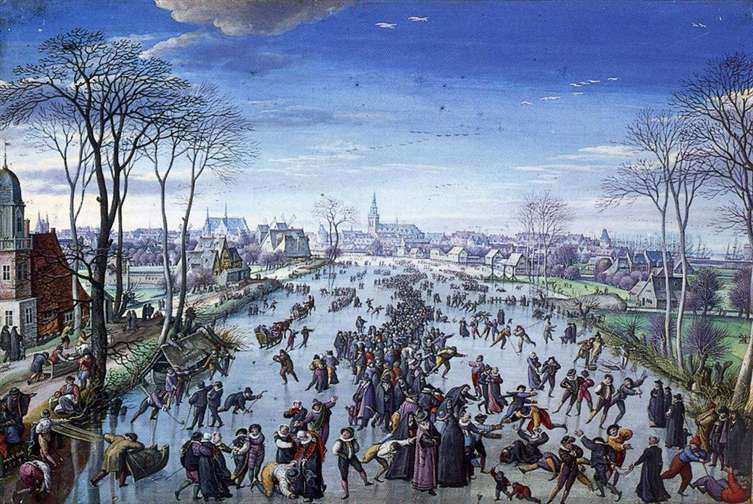 Hans Bol, IJsvermaak bij Amsterdam. 1589