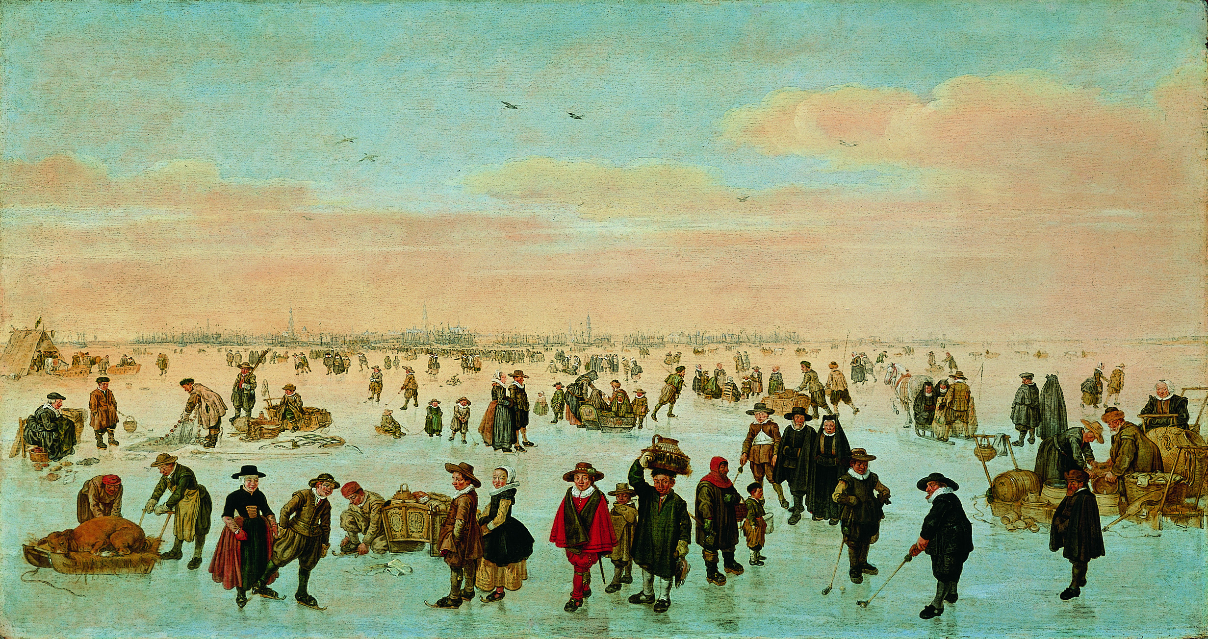 Arent Arentsz. genaamd Cabel, IJsvermaak op het IJ voor Amsterdam. Ca. 1620-1623