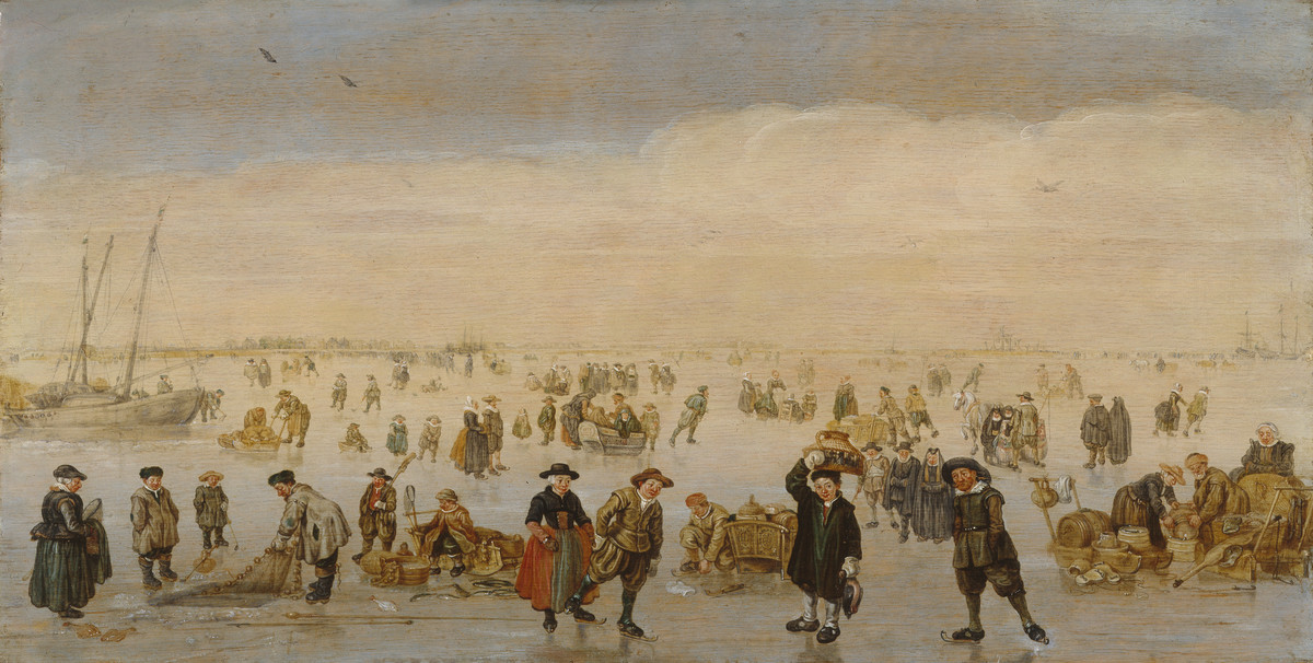 Arent Arentsz. genaamd Cabel, Winter scene with numerous figures on the ice