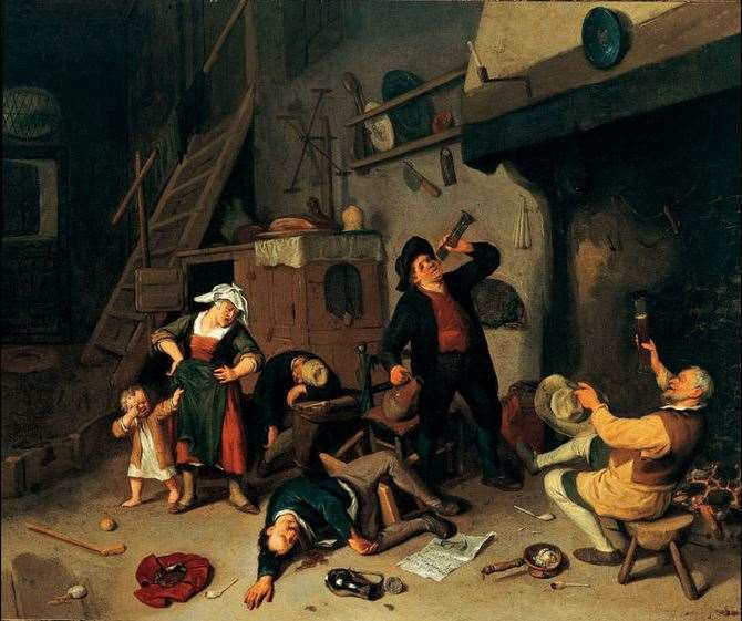 Cornelis Dusart, Drinkgelag - ca. 1702