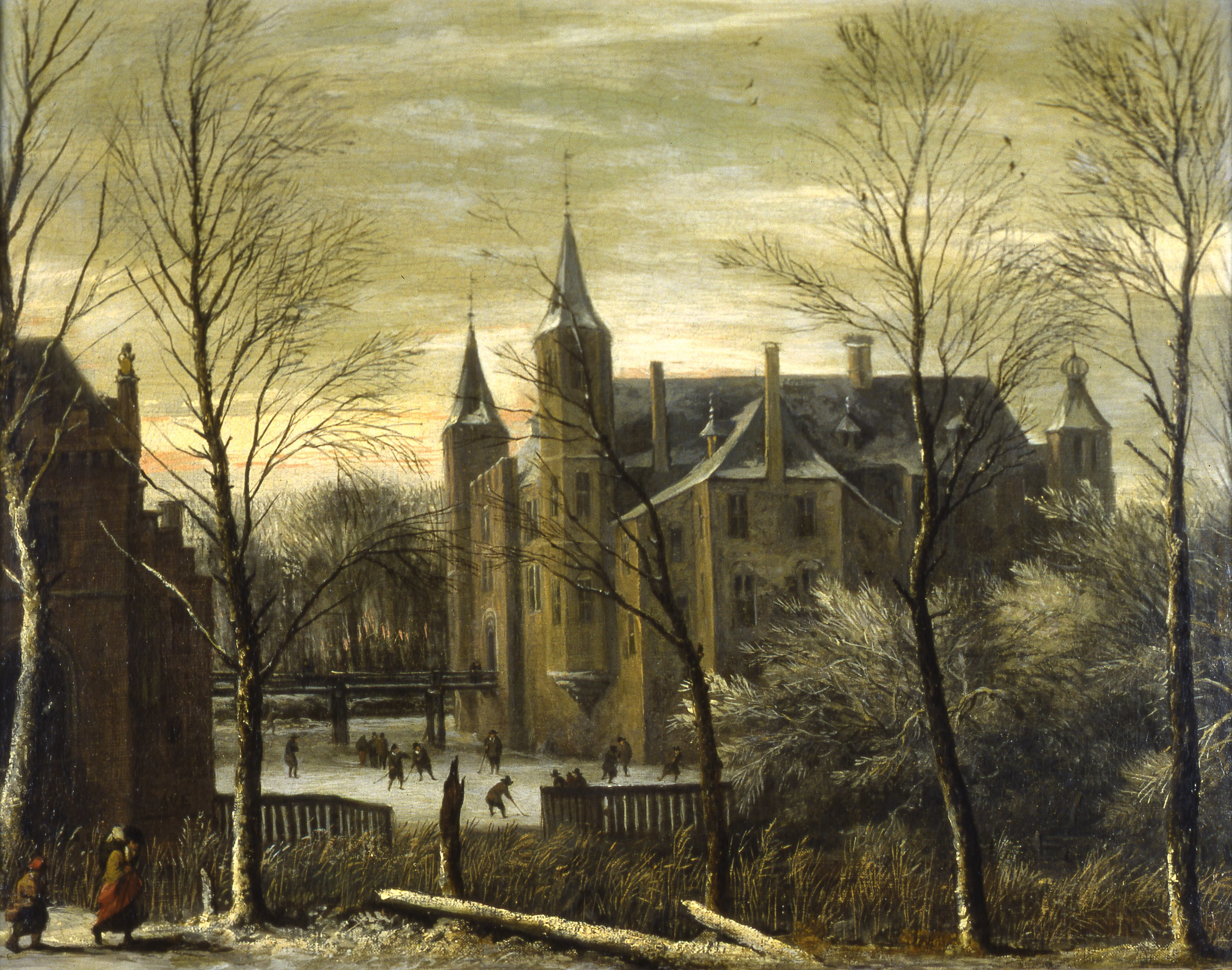 Allaert van Everdingen, Huis te Zuilen in de winter. Ca. 1670