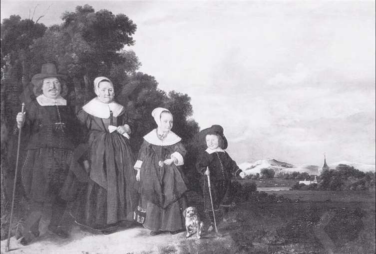 Nicolaes Hals, Portret van een familie in een duinlandschap