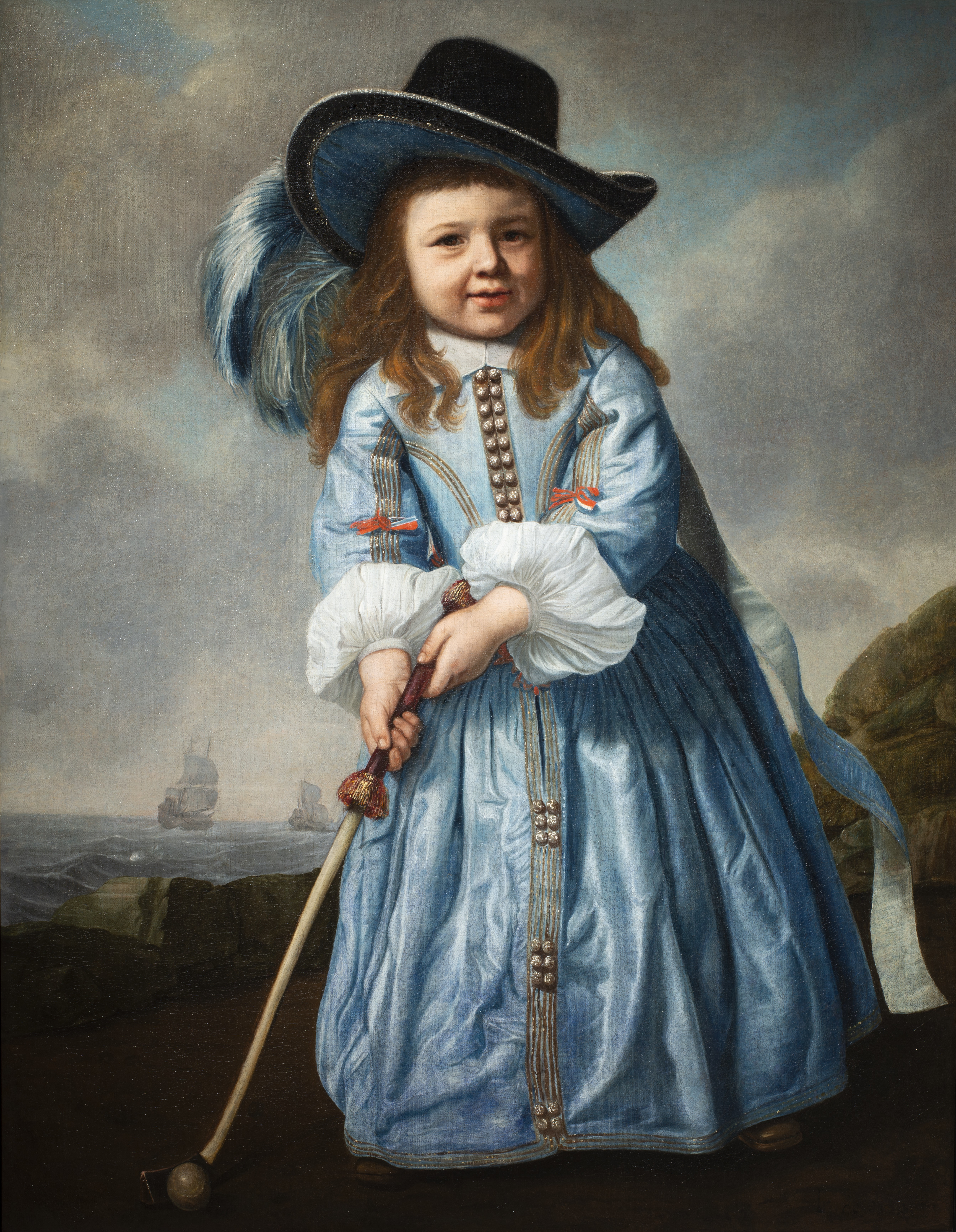 Bartholomeus van der Helst, Jongensportret met colfstok. Ca. 1658