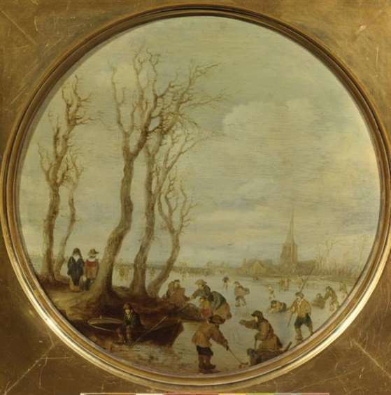 Maerten Fransz. van der Hulst, Spelen op het ijs. 1640