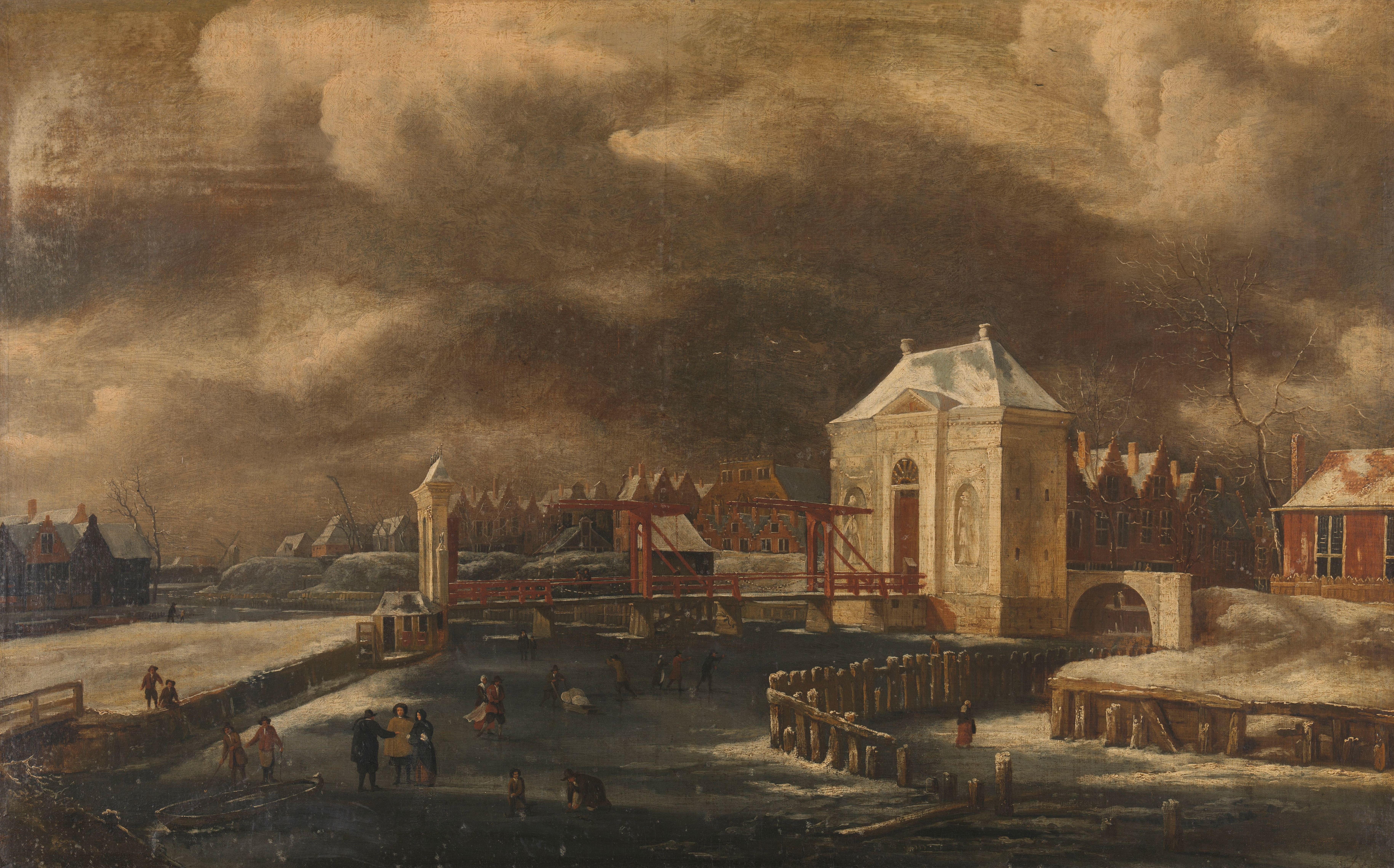 Jan van Kessel, De Heiligewegspoort te Amsterdam in de winter