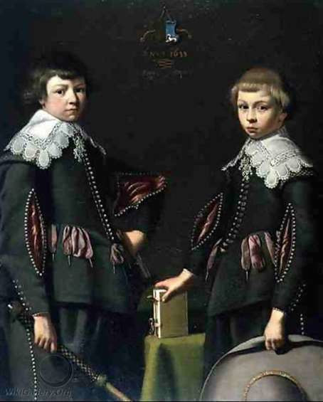 Monogrammist AC, Portret van Michiel en Jan te Behm. 1633