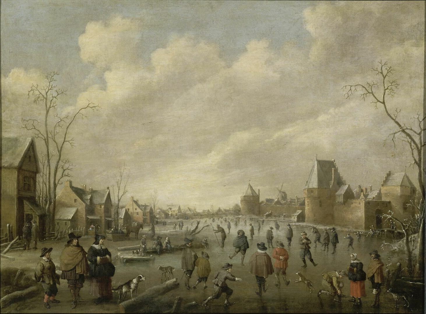 Joost Cornelisz. Droochsloot, Paysage d'hiver sur un canal