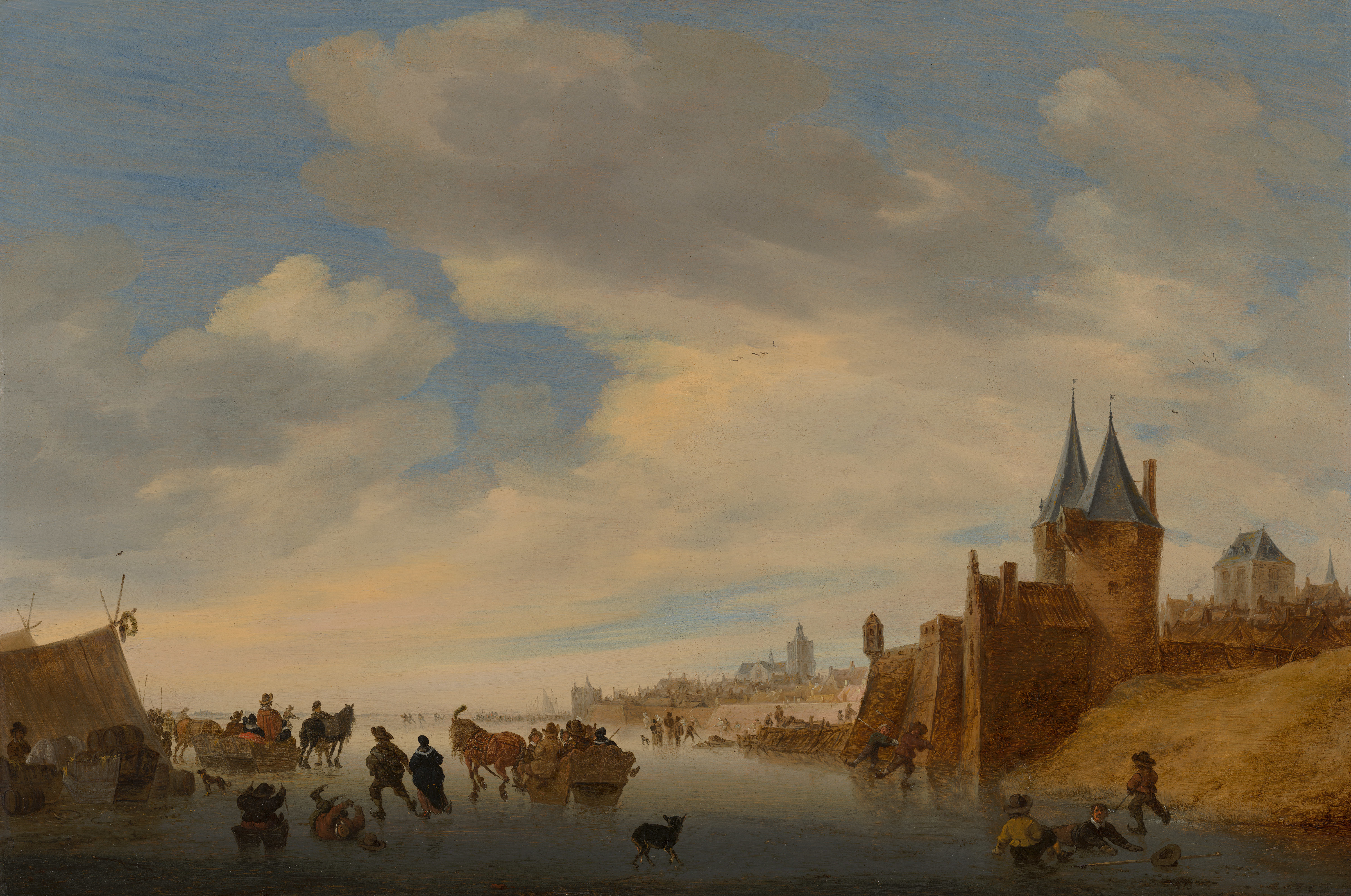 Salomon van Ruisdael, Winterlandschap bij Arnhem. 1653