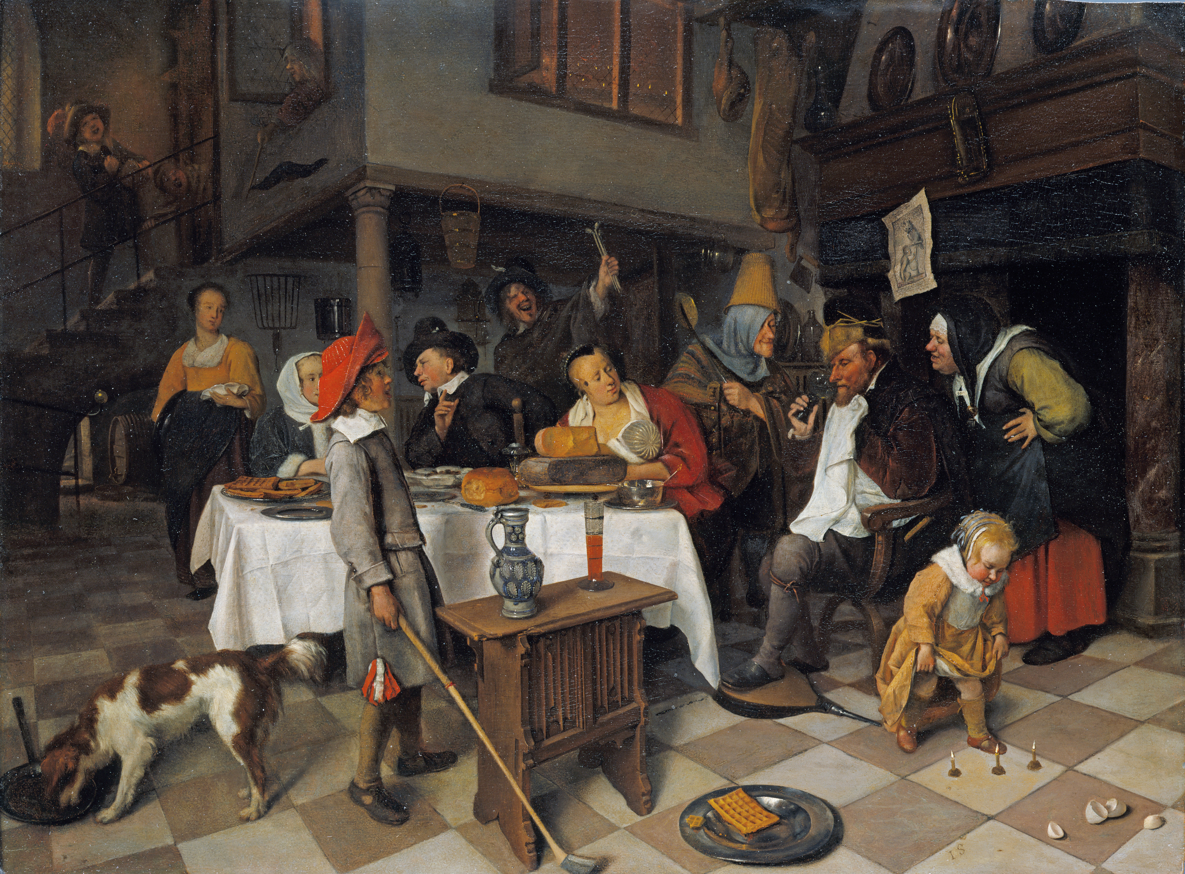 Jan Havicksz. Steen, A Twelfth Night feast (= January 6) C. 1661