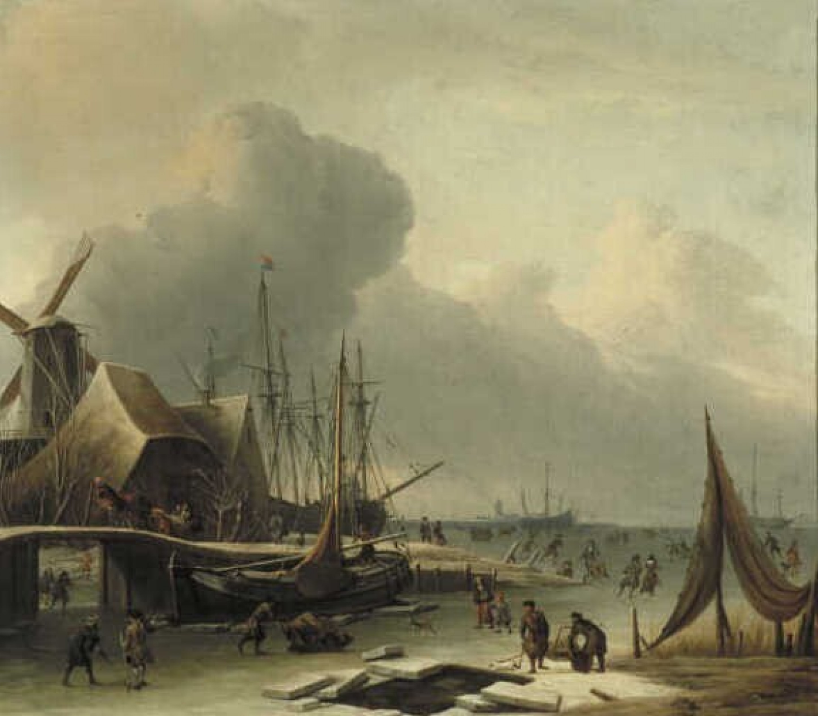 Abraham Storck, Dutch Harbour in Winter