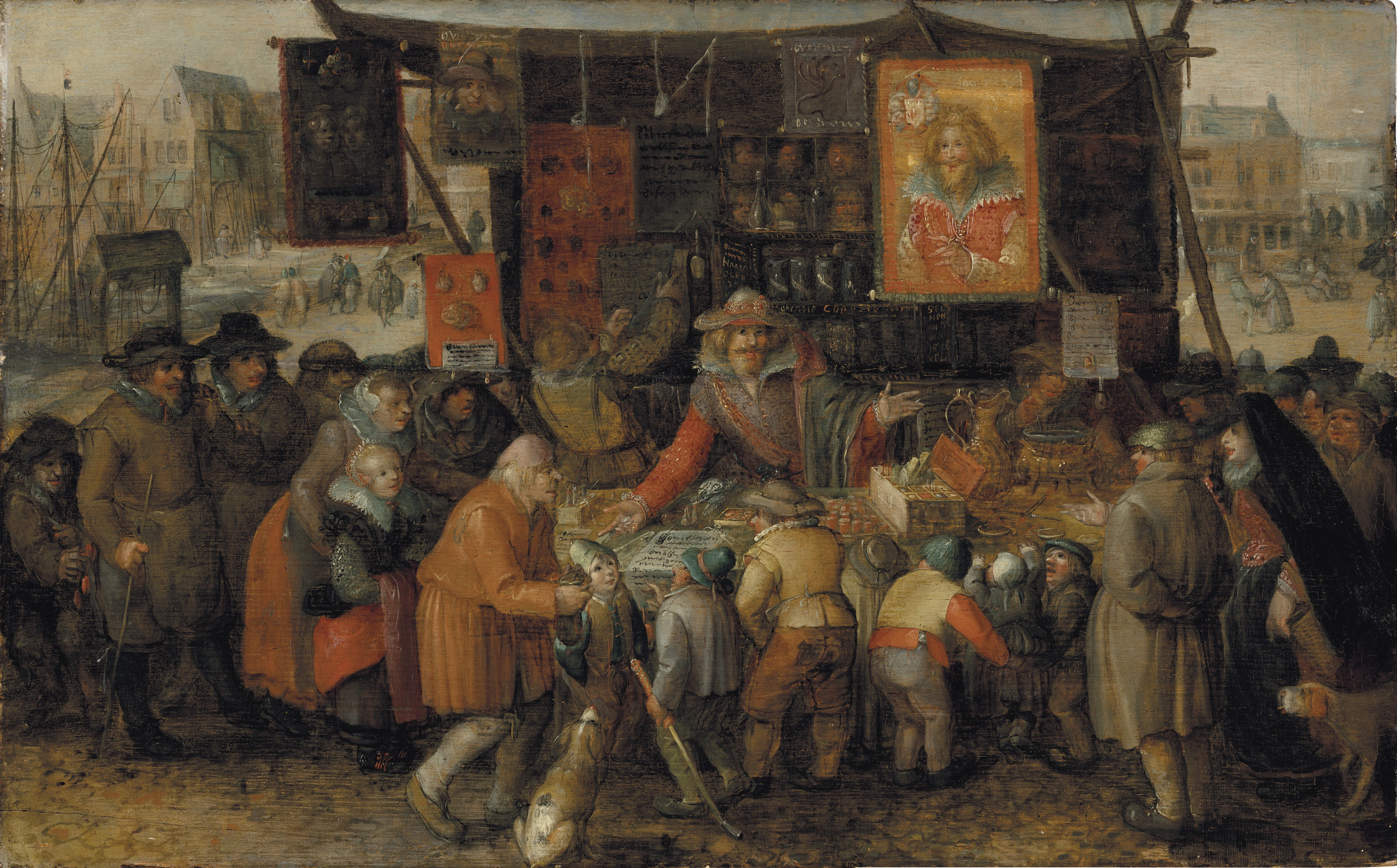 David Vinckboons, A quack selling potions and remedies in a square