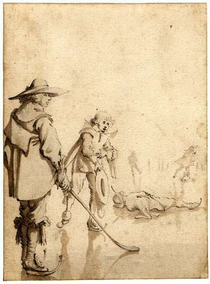 Gerard ter Borch II, Skating scene with colf players. 1634