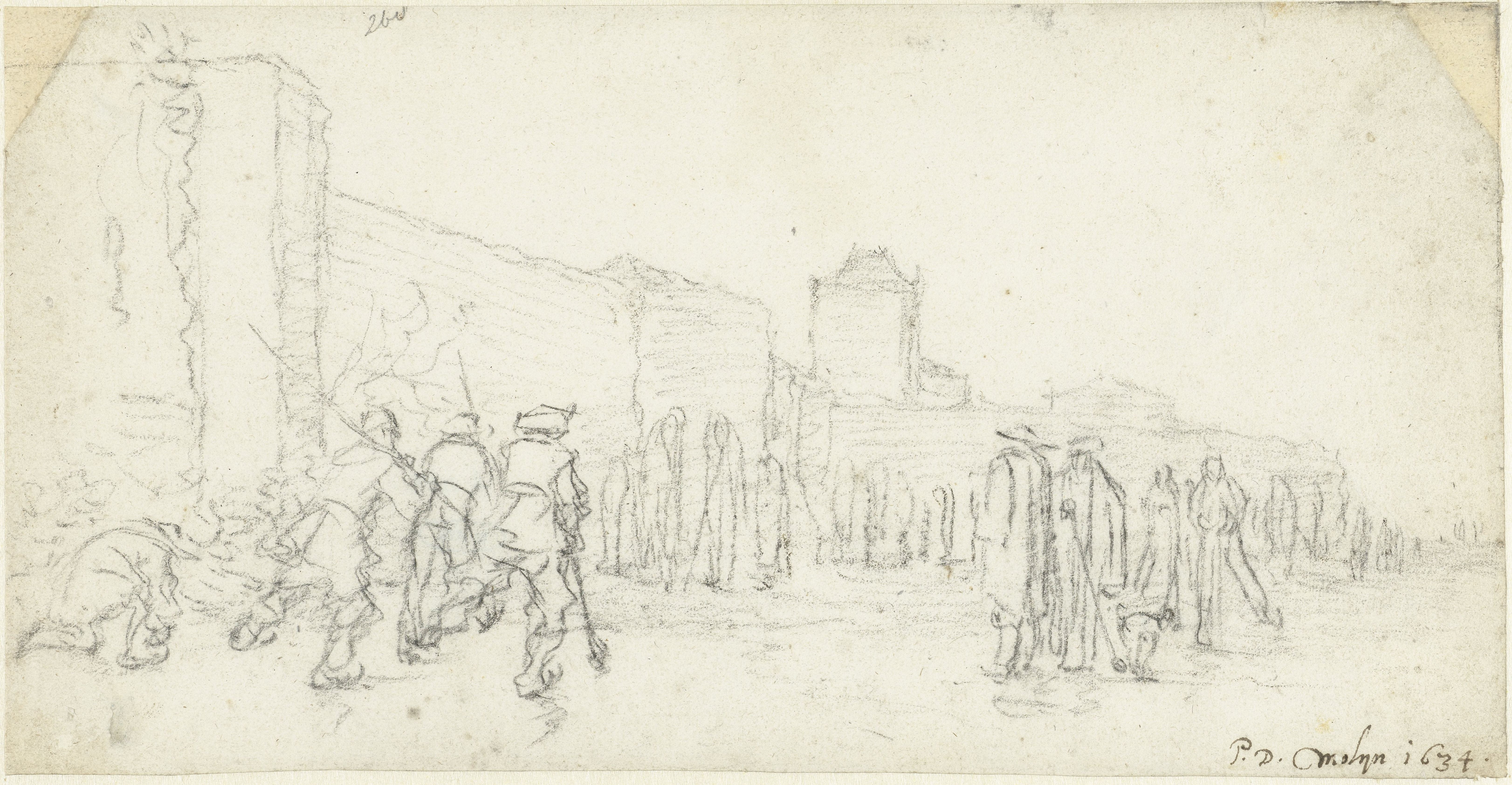 Gerard ter Borch II, IJsvermaak bij de Zijlpoort te Haarlem. 1634