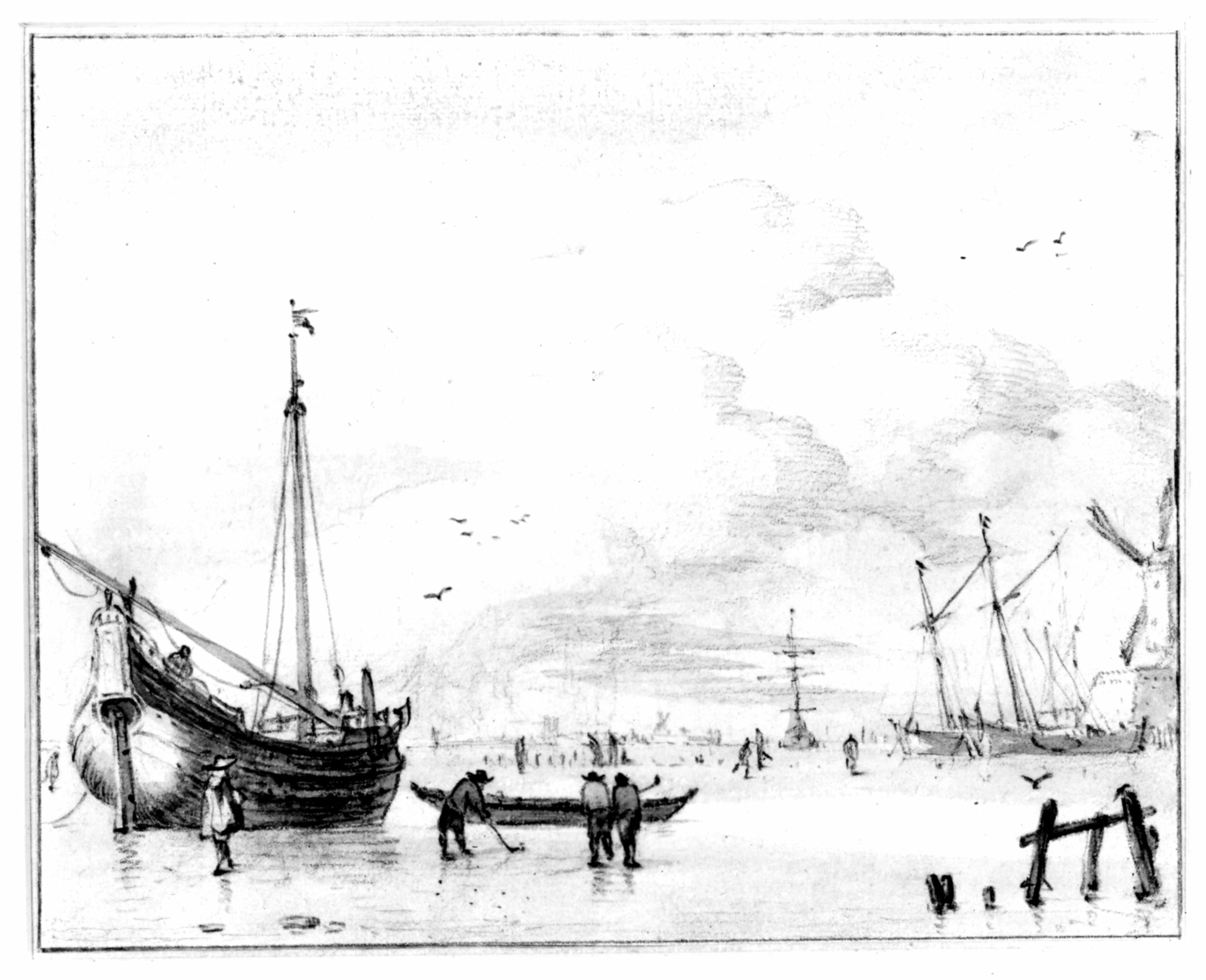 Jan van de Cappelle, IJsgezicht met schepen