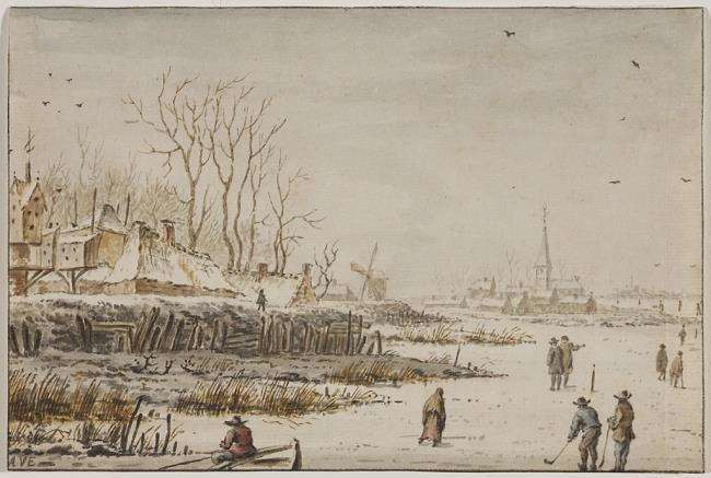 Allaert van Everdingen, Winters landschap. Ca. 1650