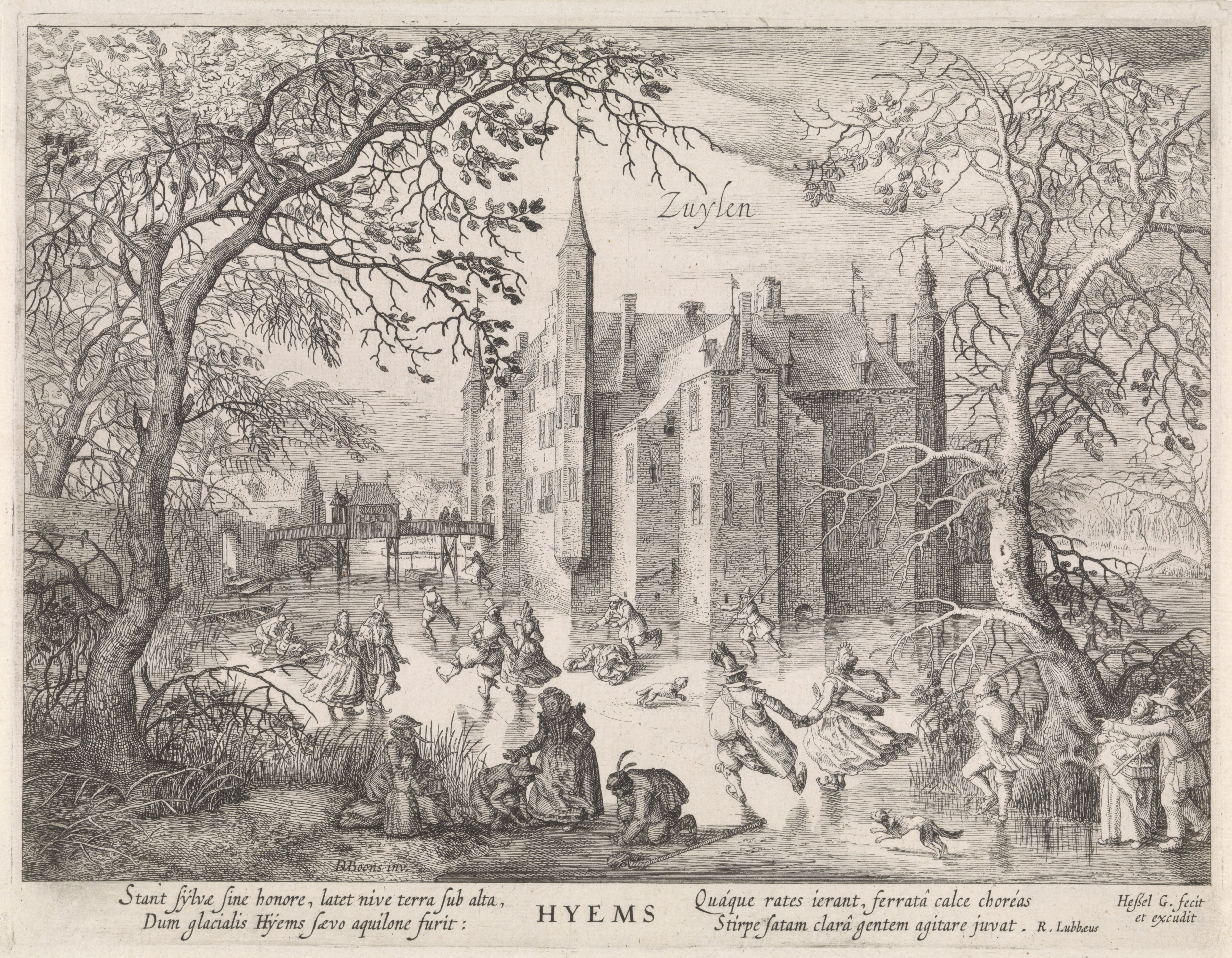 David Vinckboons I, Hyems (Winter):  gezicht op kasteel Zuylen