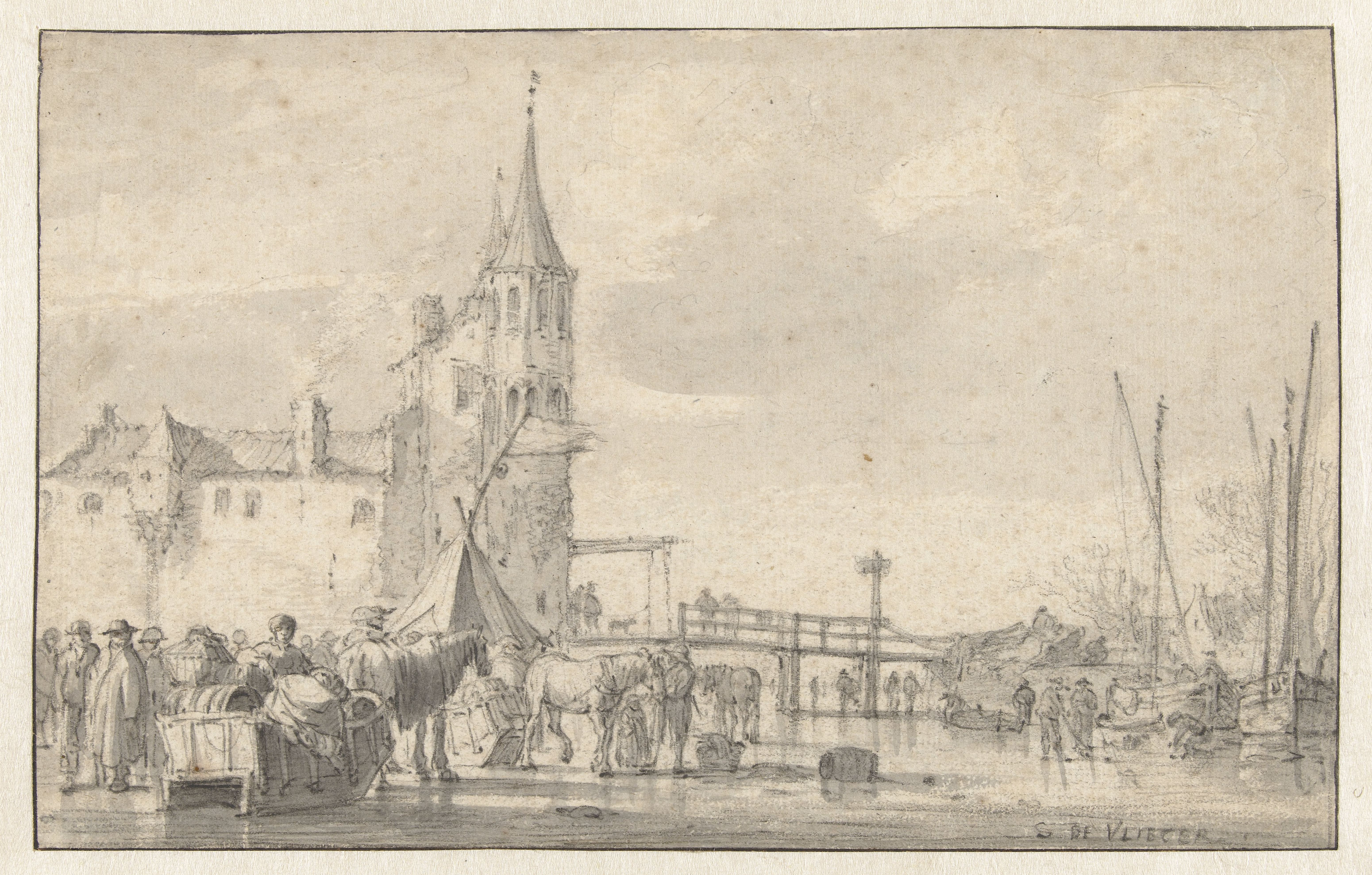 Simon de Vlieger, Wintergezicht bij een stadspoort