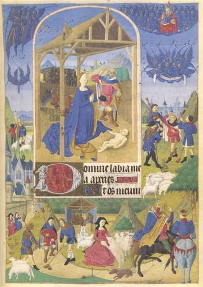 La Navité et l'annonce aux bergers, Book of Hours. C. 1460