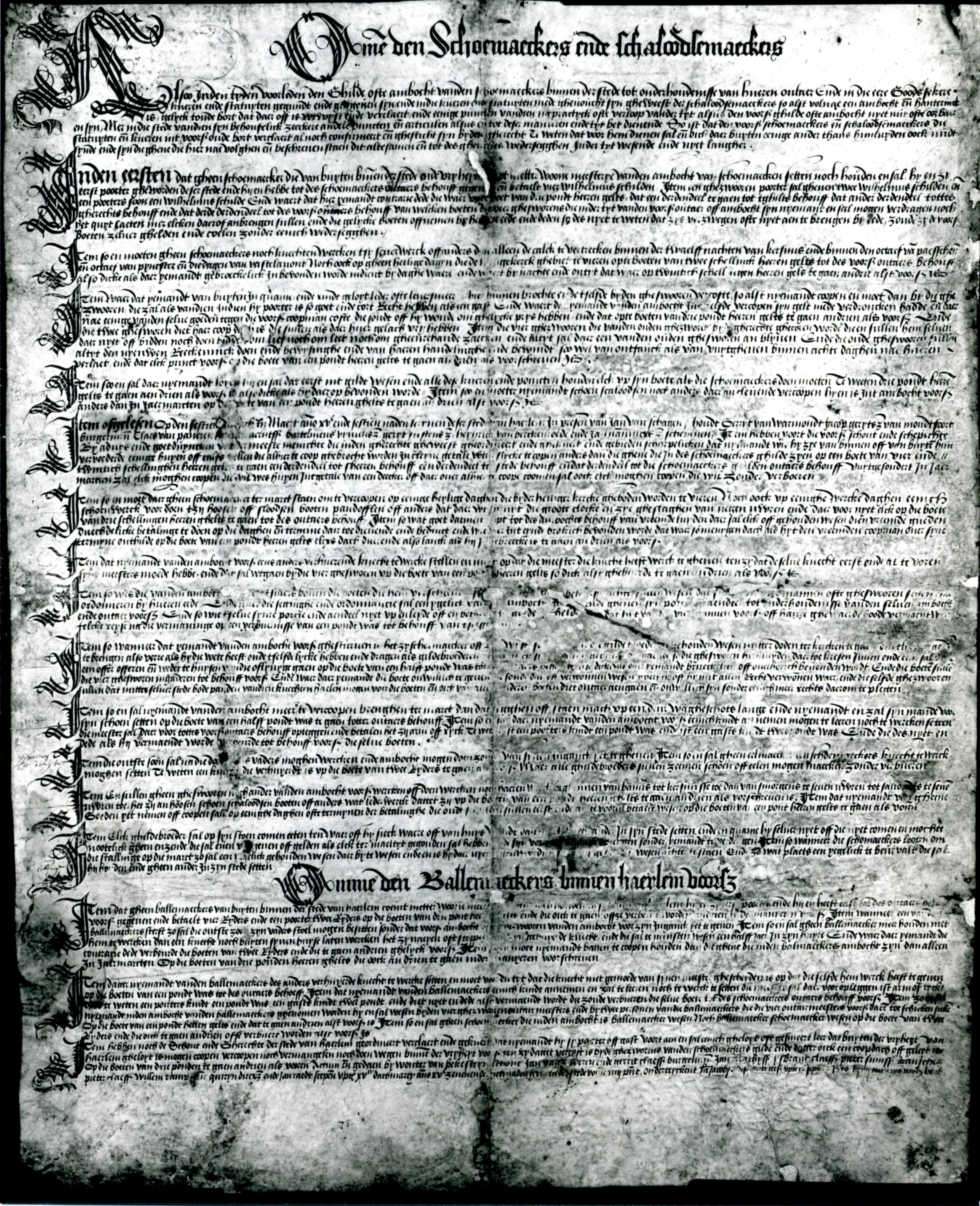 Ordonnantie Haarlem - 1560 (1537)