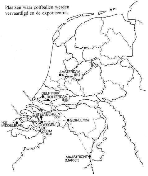 Plaatsen waar colfstokken werden vervaardigd