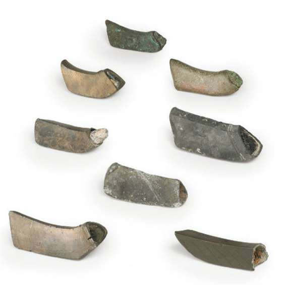 Eight various colf club heads. 15th and 16th century