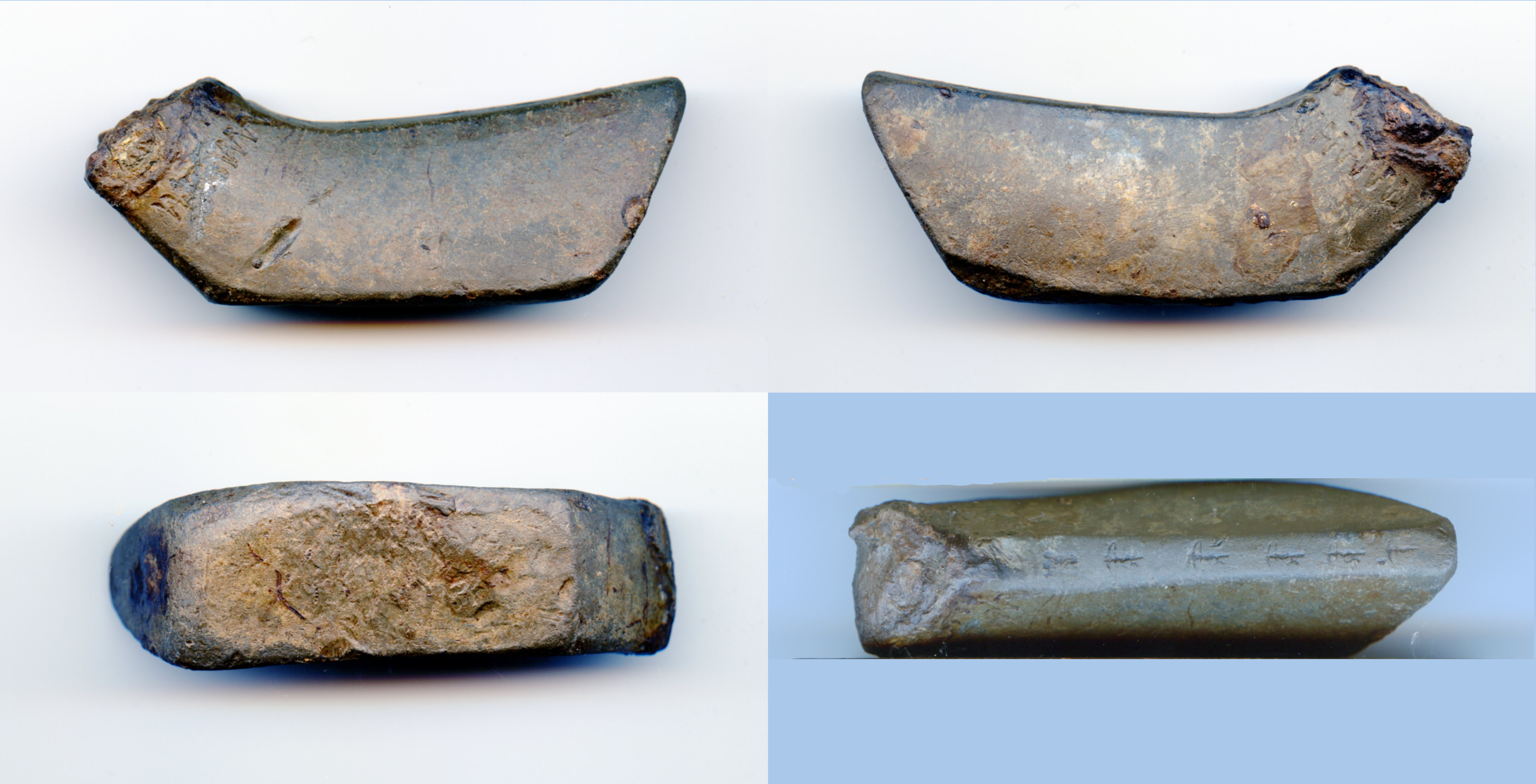 Bronzen colfslof met lood gevuld